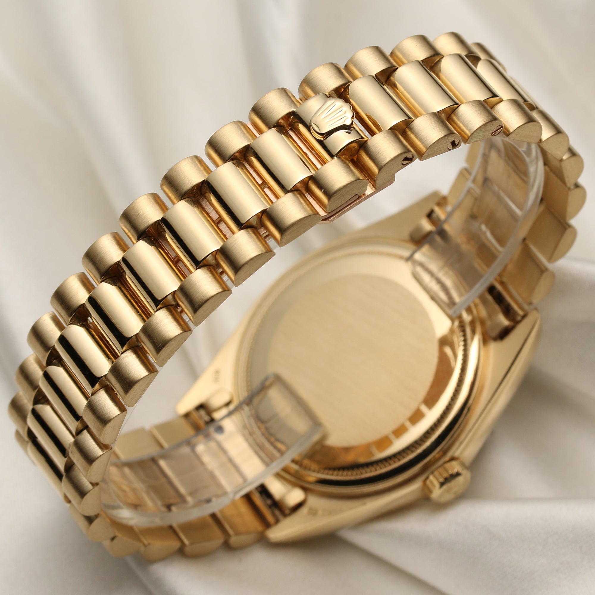 Rolex Day-Date 18K Yellow Gold White Roman Dial Second Hand Watch Collectors 6