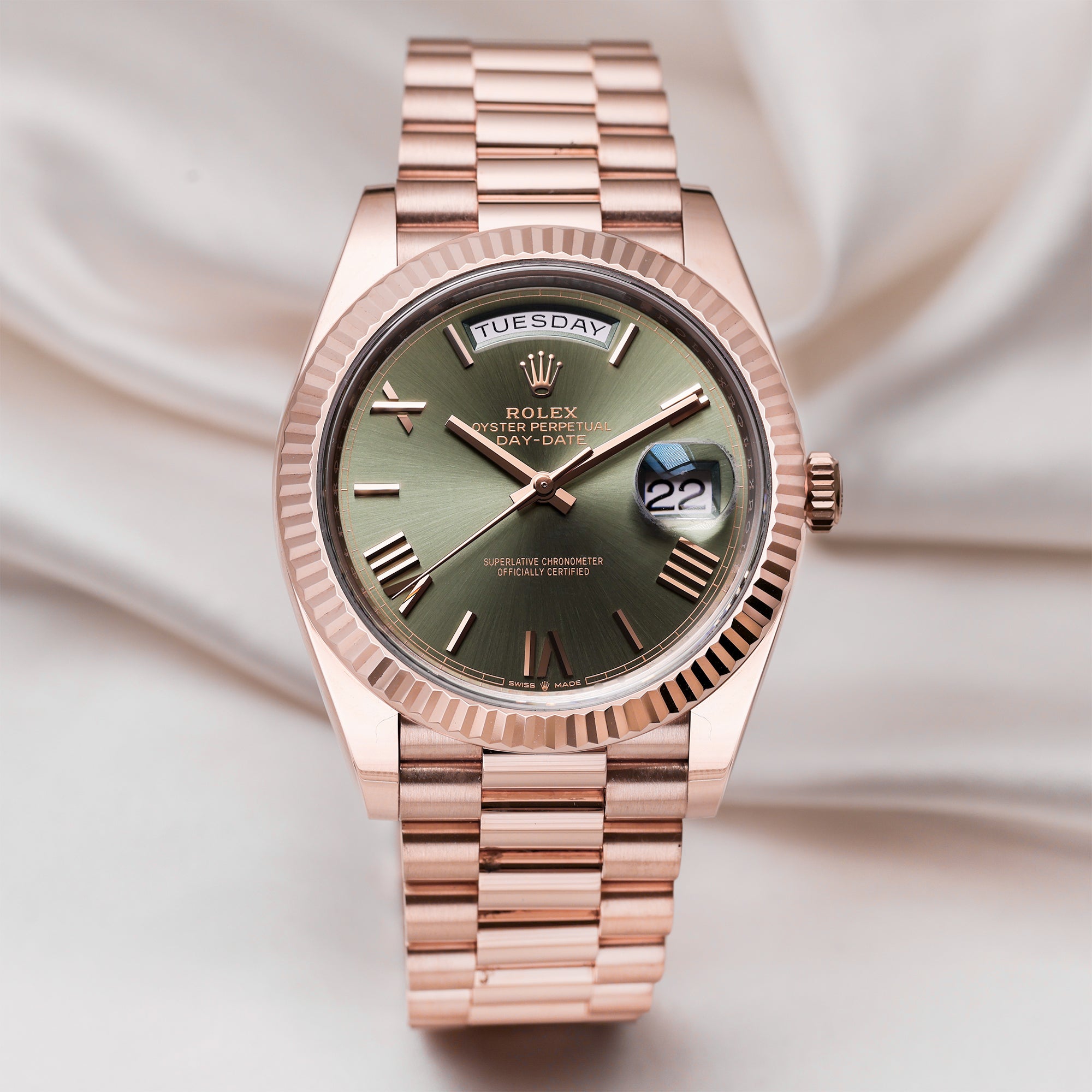 Rose Gold Gold With Green Face Rolex Rolex Datejust 279171 OGDJ