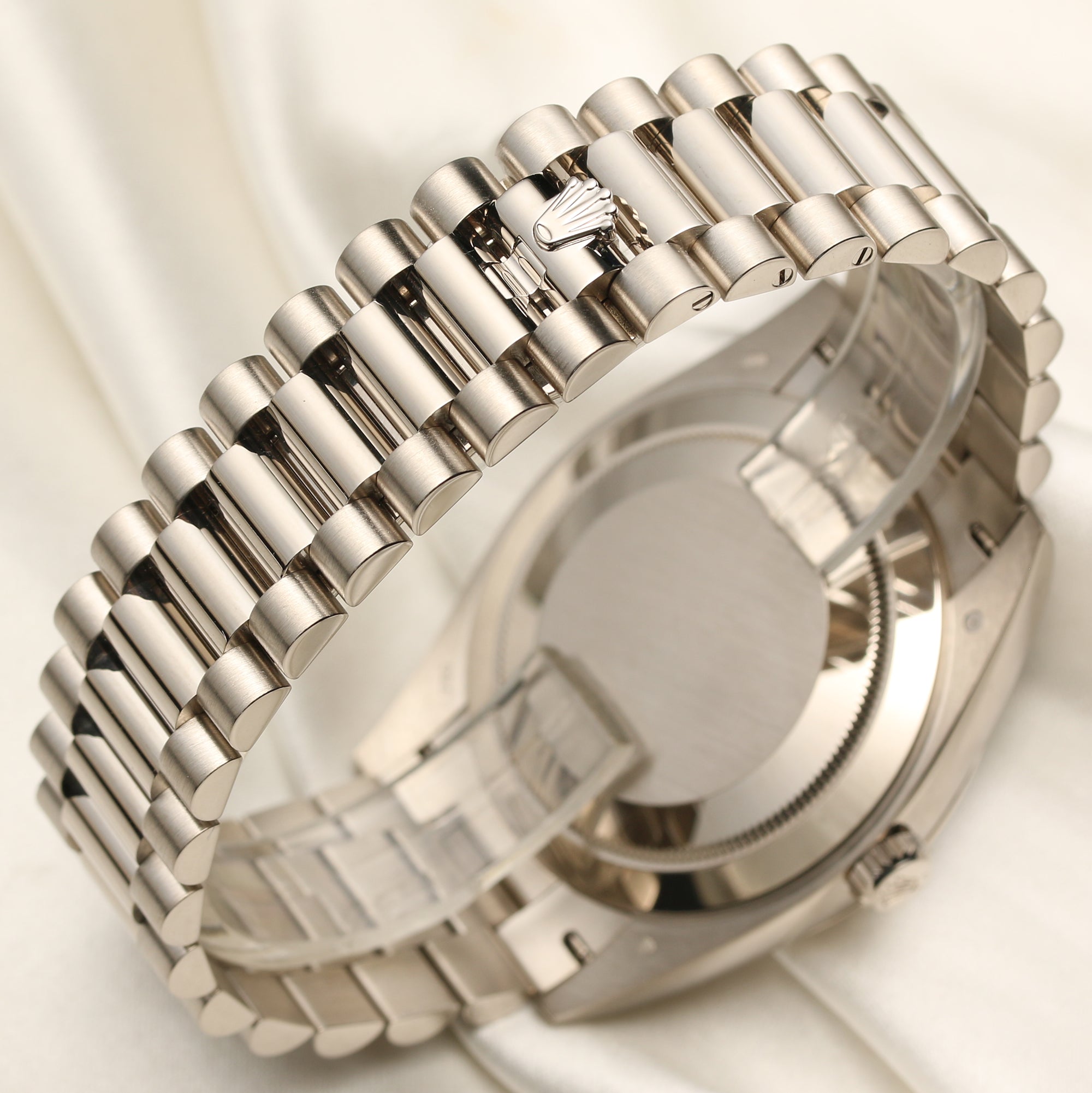 Rolex Day-Date 41 18K White Gold Green Olive Dial Second Hand Watch Collectors 8