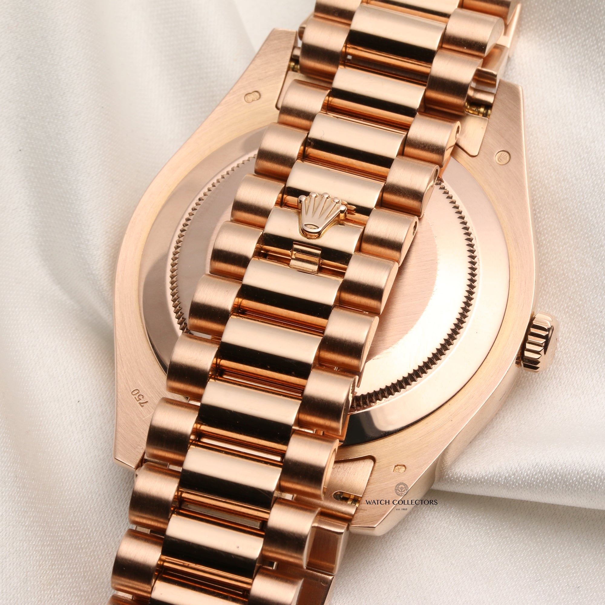 Rolex Day-Date II 218235 41mm 18K Rose Gold Bronze Wave Dial Second Hand Watch Collectors 10