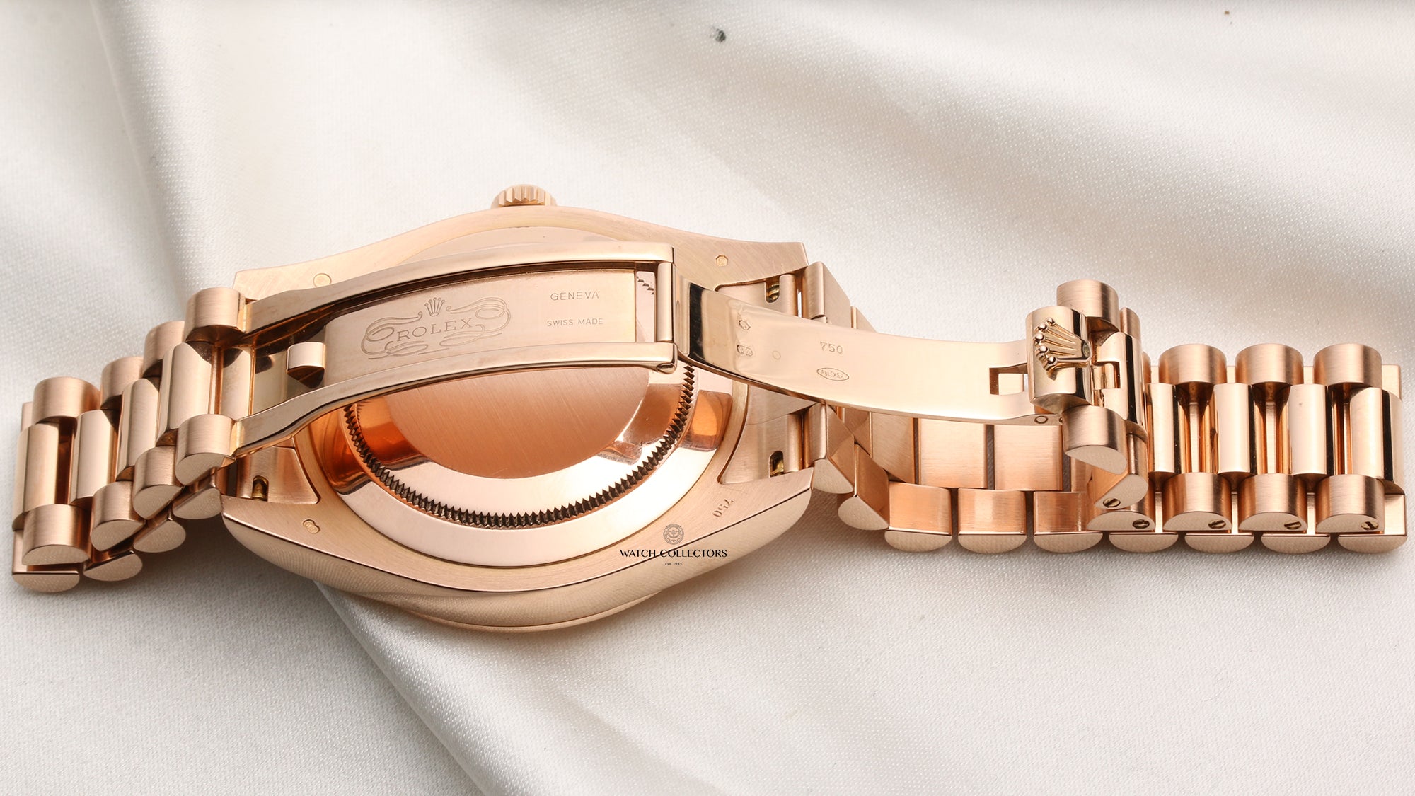 Rolex Day-Date II 218235 41mm 18K Rose Gold Bronze Wave Dial Second Hand Watch Collectors 9