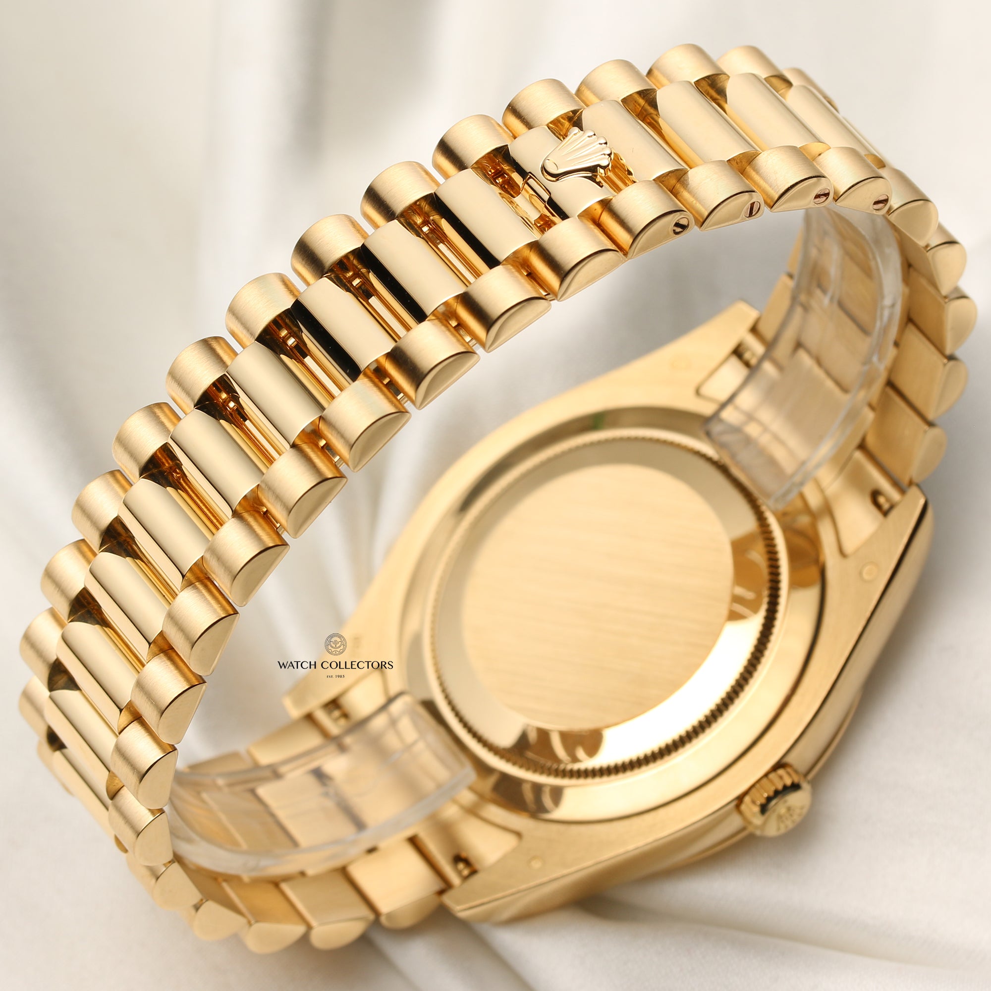 Rolex Day-Date II 218238 Champagne Ruby Diamond Dial 18K Yellow Gold Second Hand Watch Collectors 7