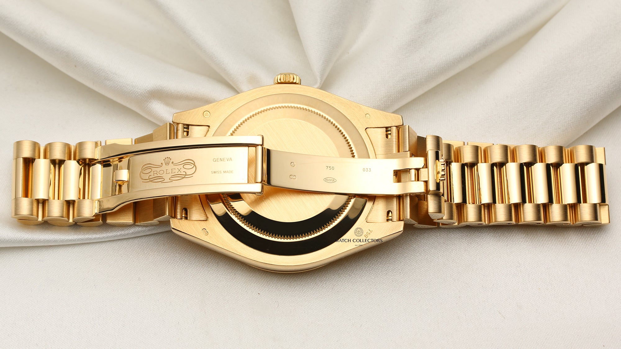 Rolex Day-Date II 218238 Champagne Ruby Diamond Dial 18K Yellow Gold Second Hand Watch Collectors 8