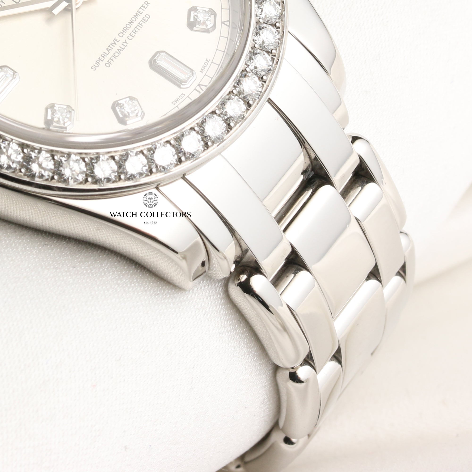 Rolex Day-Date Masterpiece Pearlmaster 18946 Platinum Diamond Dial Second Hand Watch Collectors 7