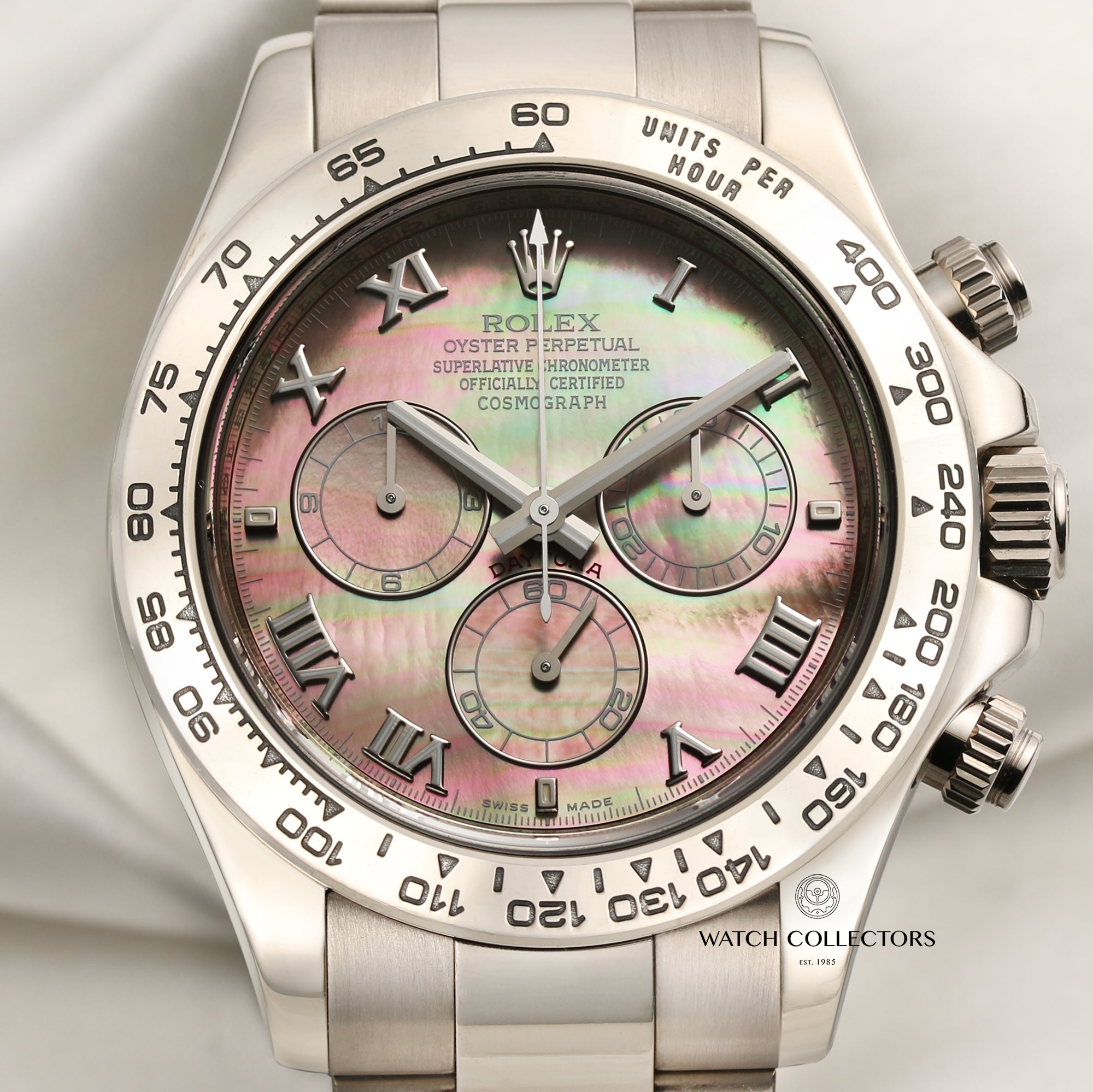 Rolex Daytona 116509 18K White Gold Black MOP Dial Second Hand Watch Collectors 2