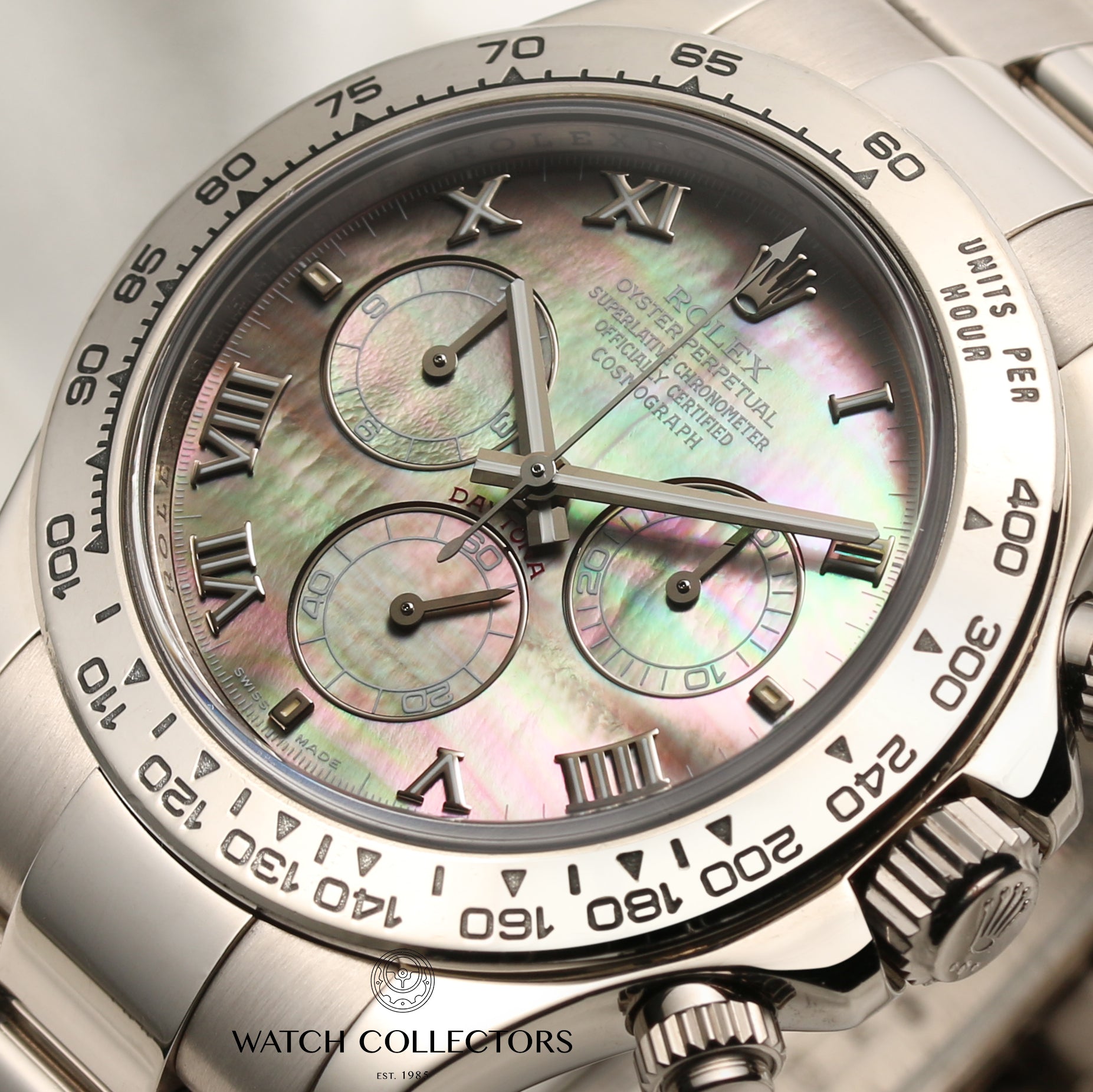 Rolex Daytona 116509 18K White Gold Black MOP Dial Second Hand Watch Collectors 4