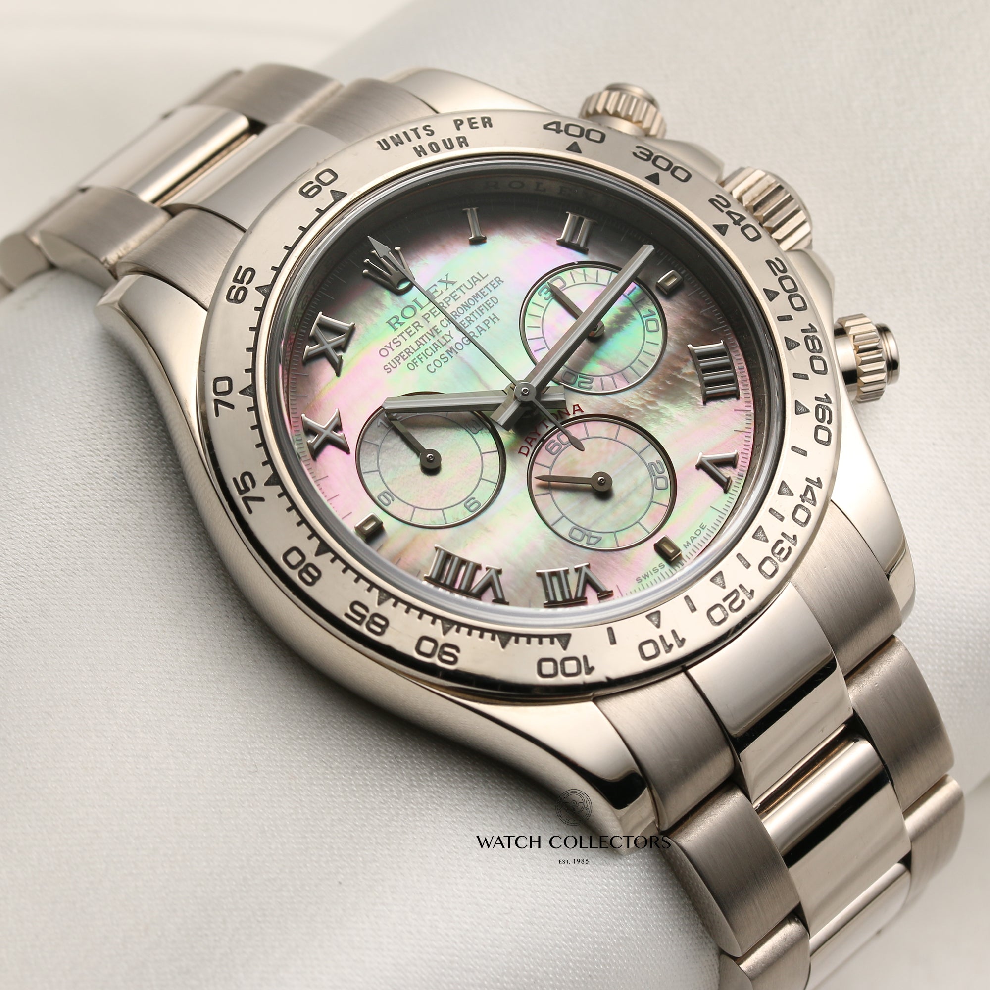 Rolex Daytona 116509 18K White Gold Black MOP Dial Second Hand Watch Collectors 5