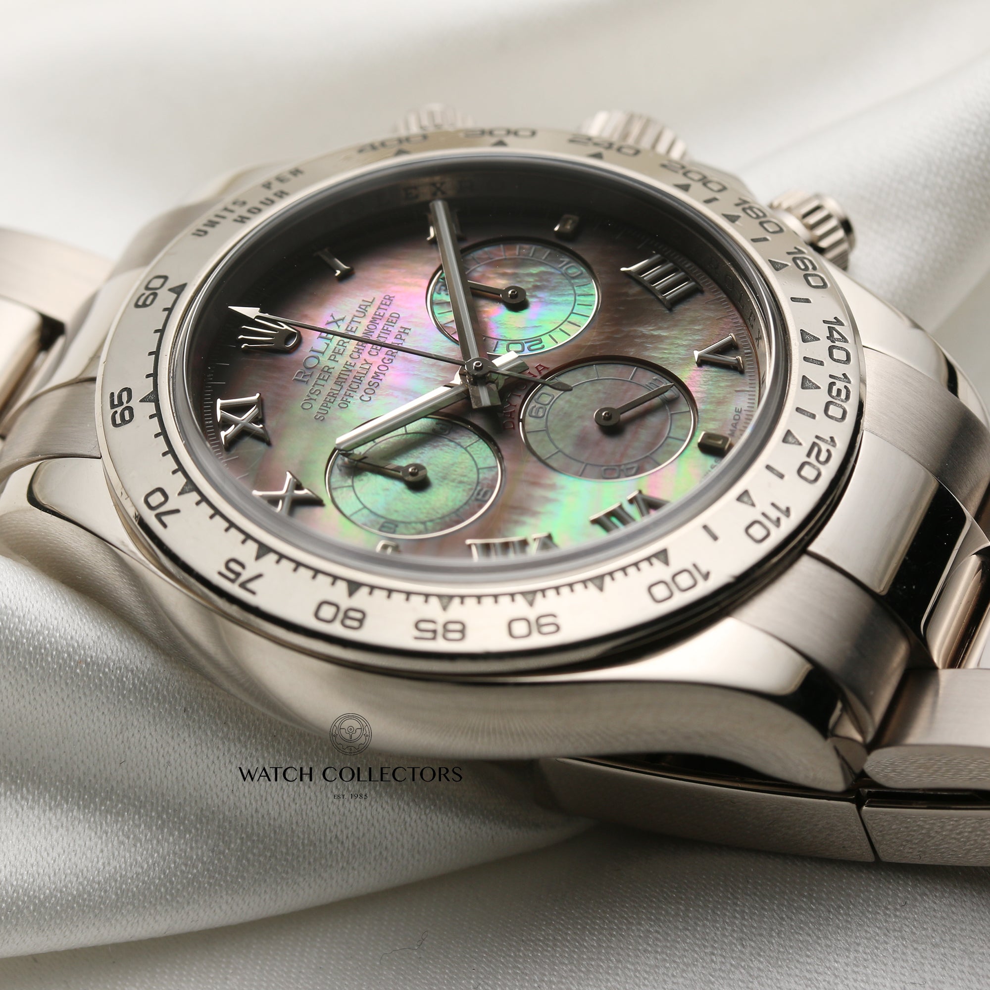 Rolex Daytona 116509 18K White Gold Black MOP Dial Second Hand Watch Collectors 6