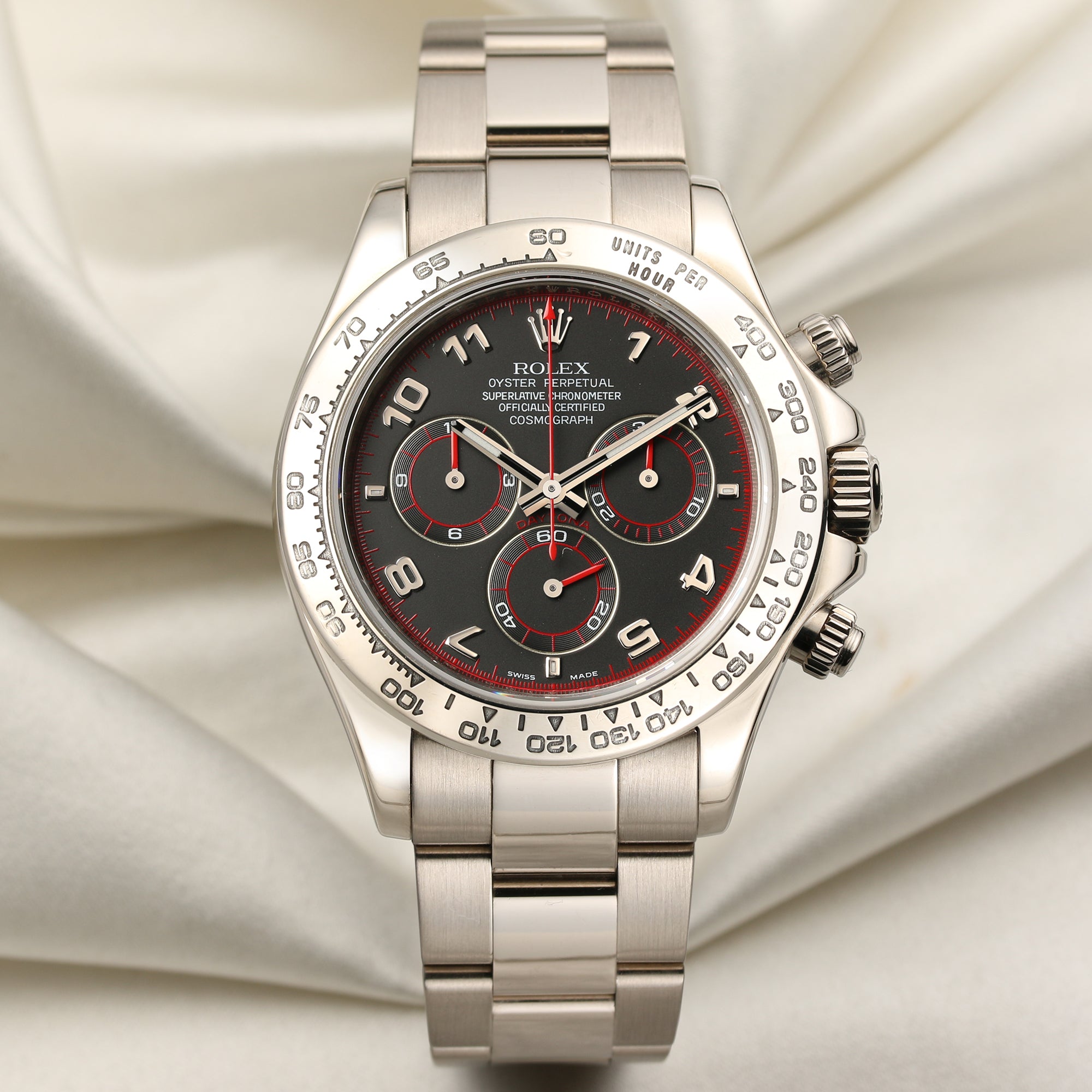 Rolex Daytona 116509 18K White Gold Racing Dial Second Hand Watch Collectors 1