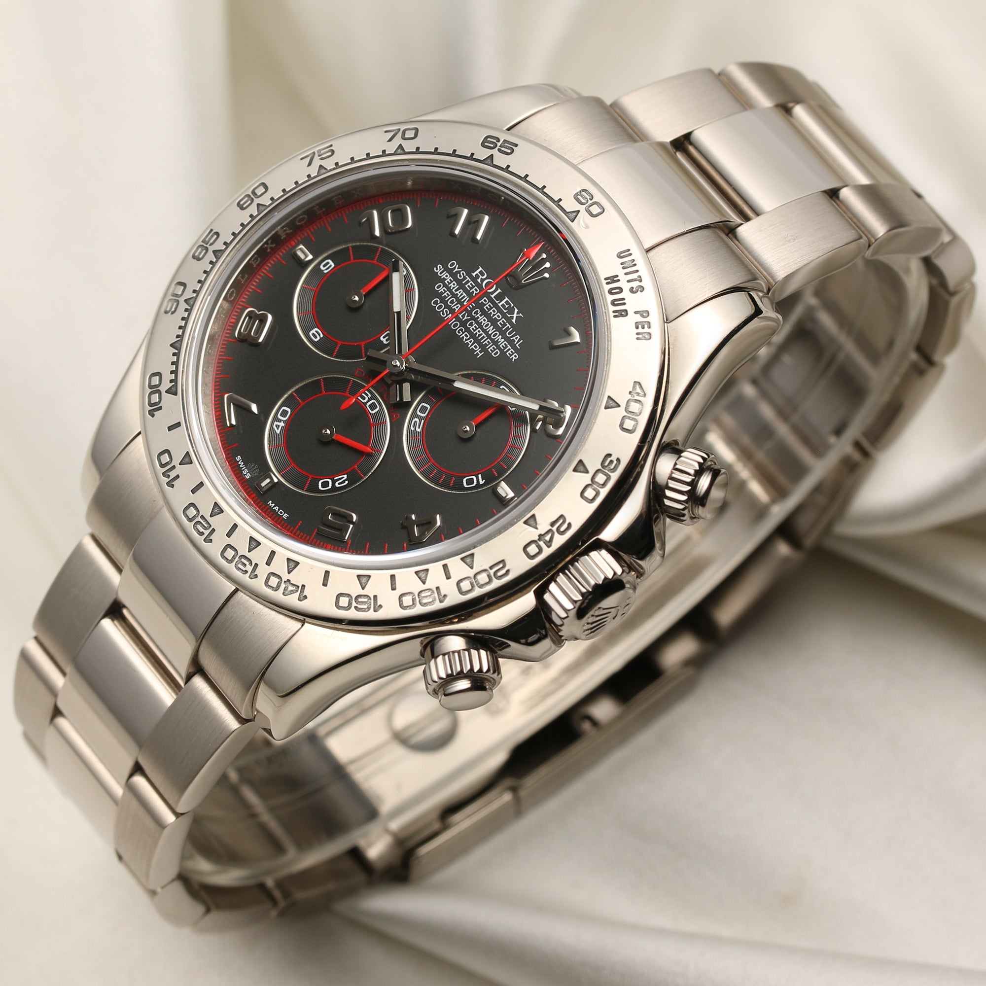 Rolex Daytona 116509 18K White Gold Racing Dial Second Hand Watch Collectors 3