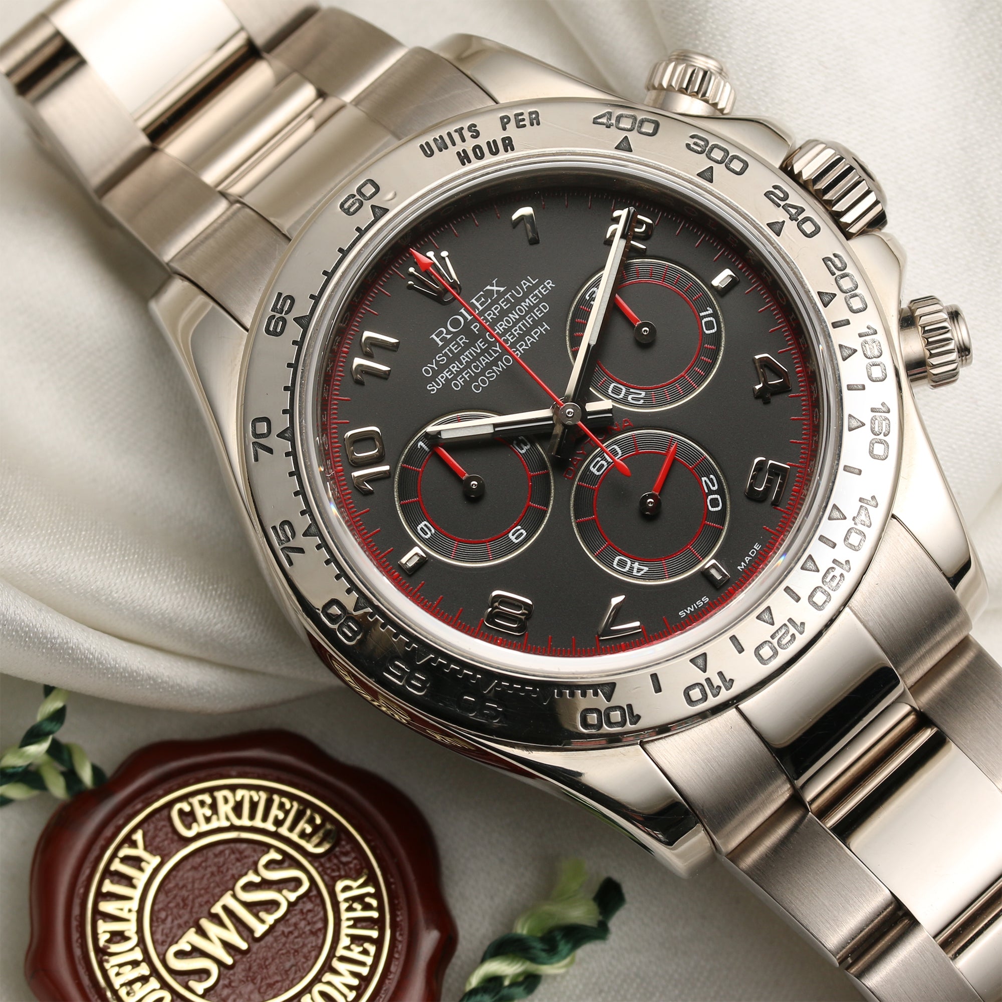 Rolex Daytona 116509 18K White Gold Racing Dial Second Hand Watch Collectors 5