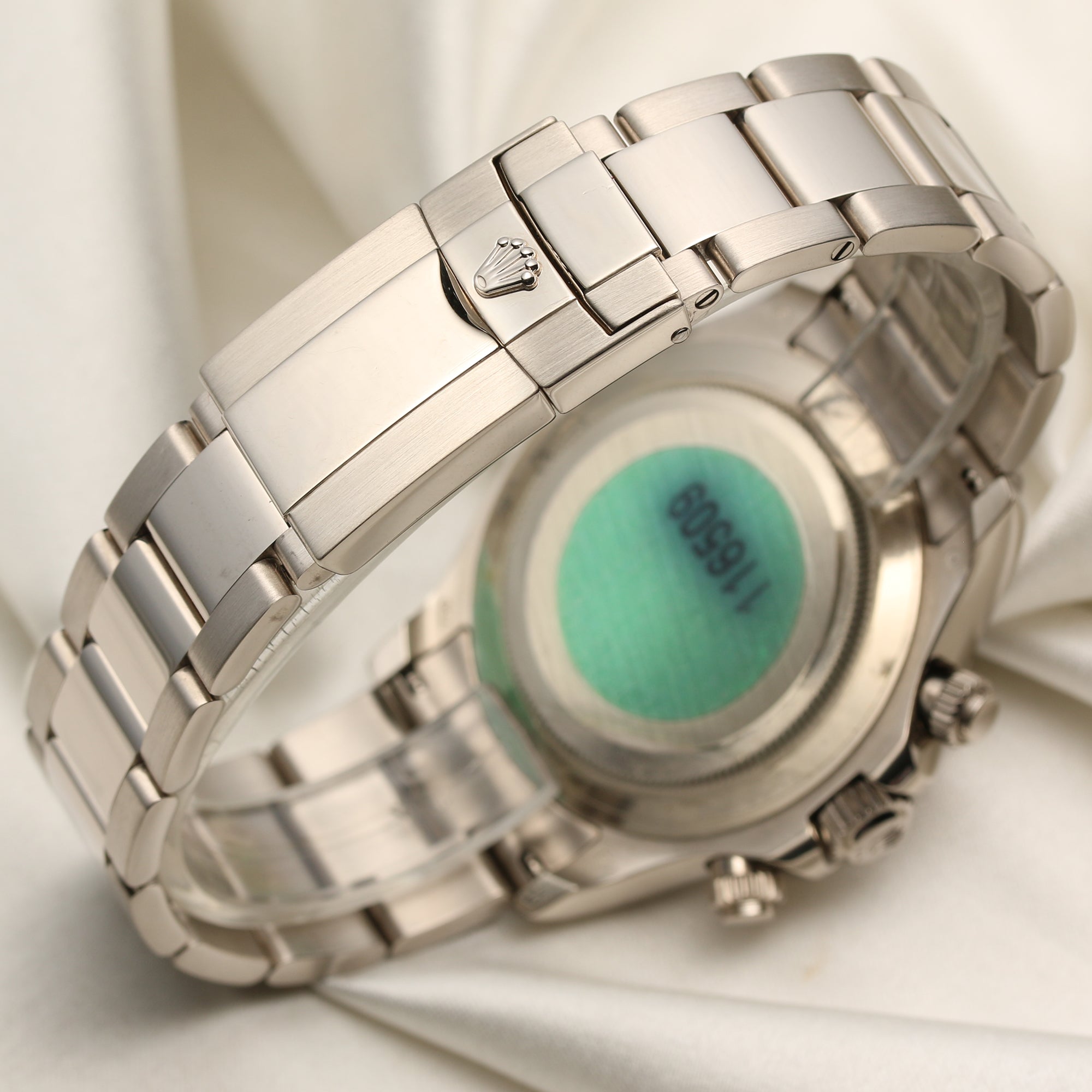 Rolex Daytona 116509 18K White Gold Racing Dial Second Hand Watch Collectors 7