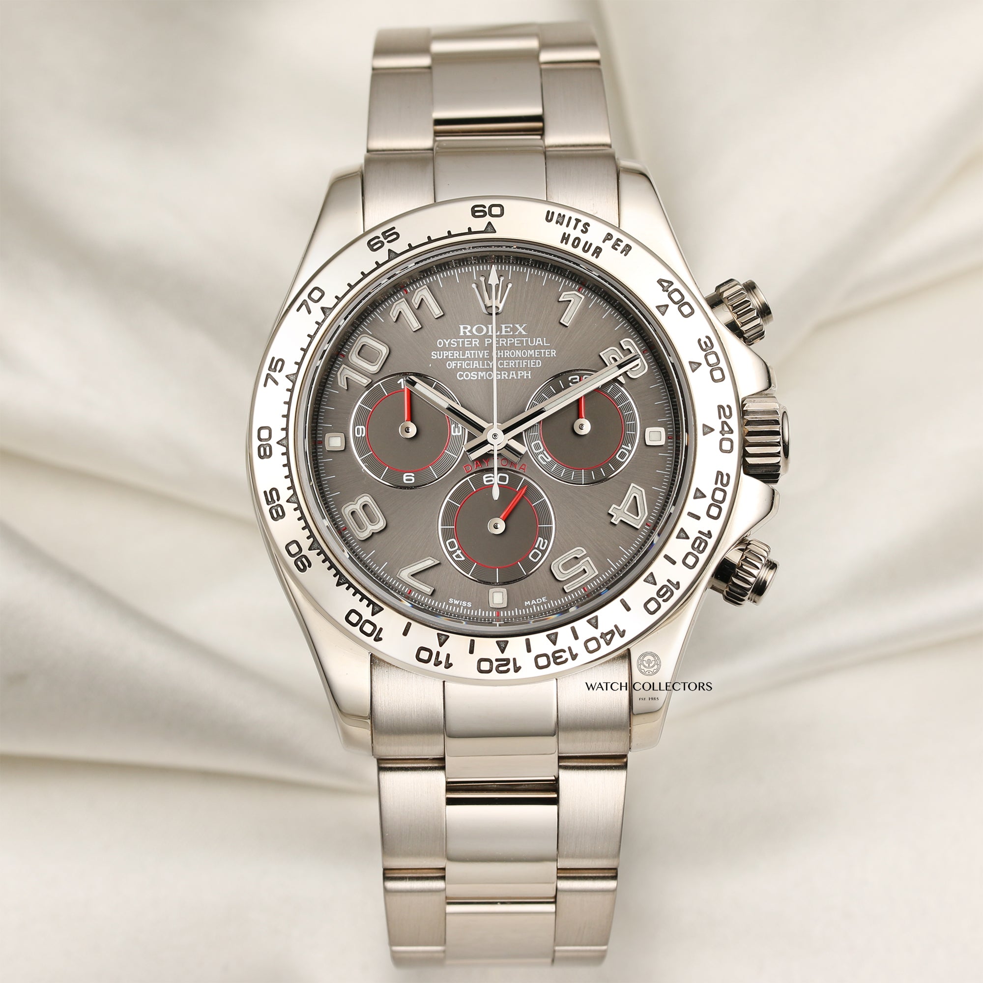 Rolex Daytona 116509 Grey Racing Dial 18K White Gold Second Hand Watch Collectors 1