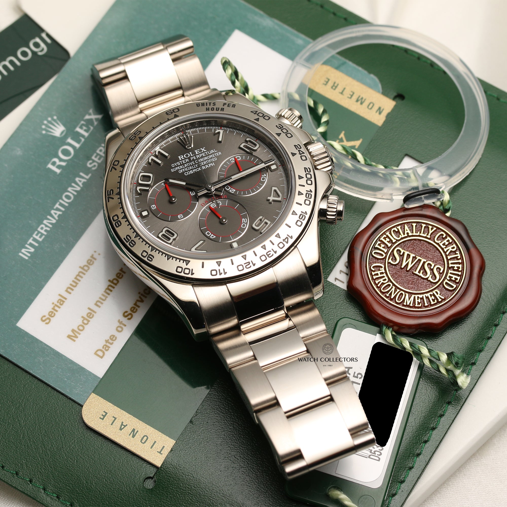 Rolex Daytona 116509 Grey Racing Dial 18K White Gold Second Hand Watch Collectors 10