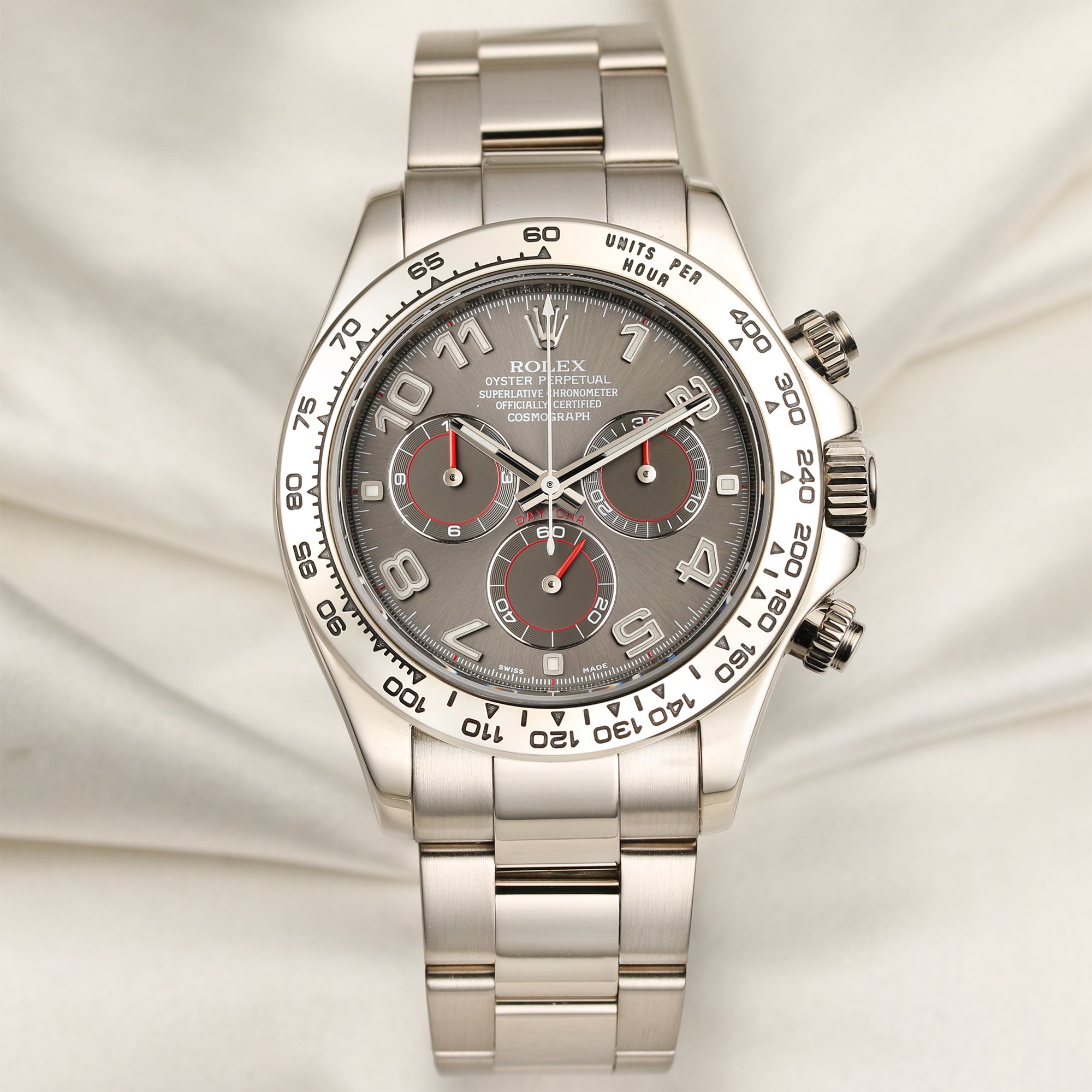 Rolex-Daytona-116509-Grey-Racing-Dial-18K-White-Gold-Second-Hand-Watch-Collectors-1