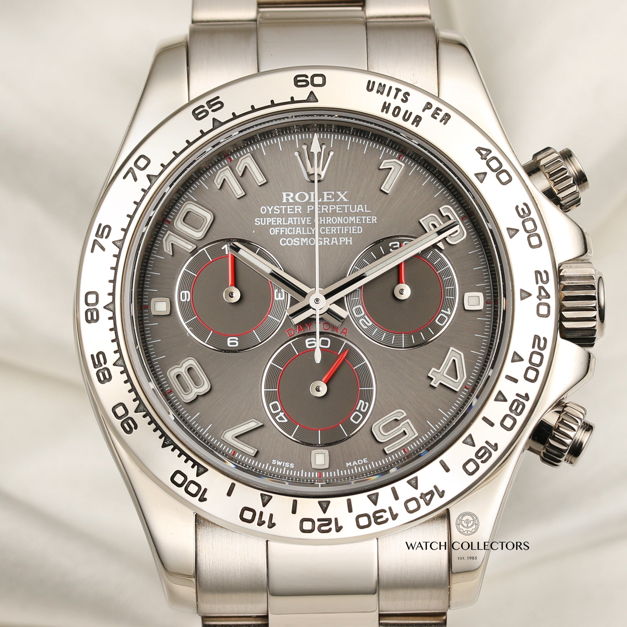 Rolex Daytona 116509 Grey Racing Dial 18K White Gold Second Hand Watch Collectors 2