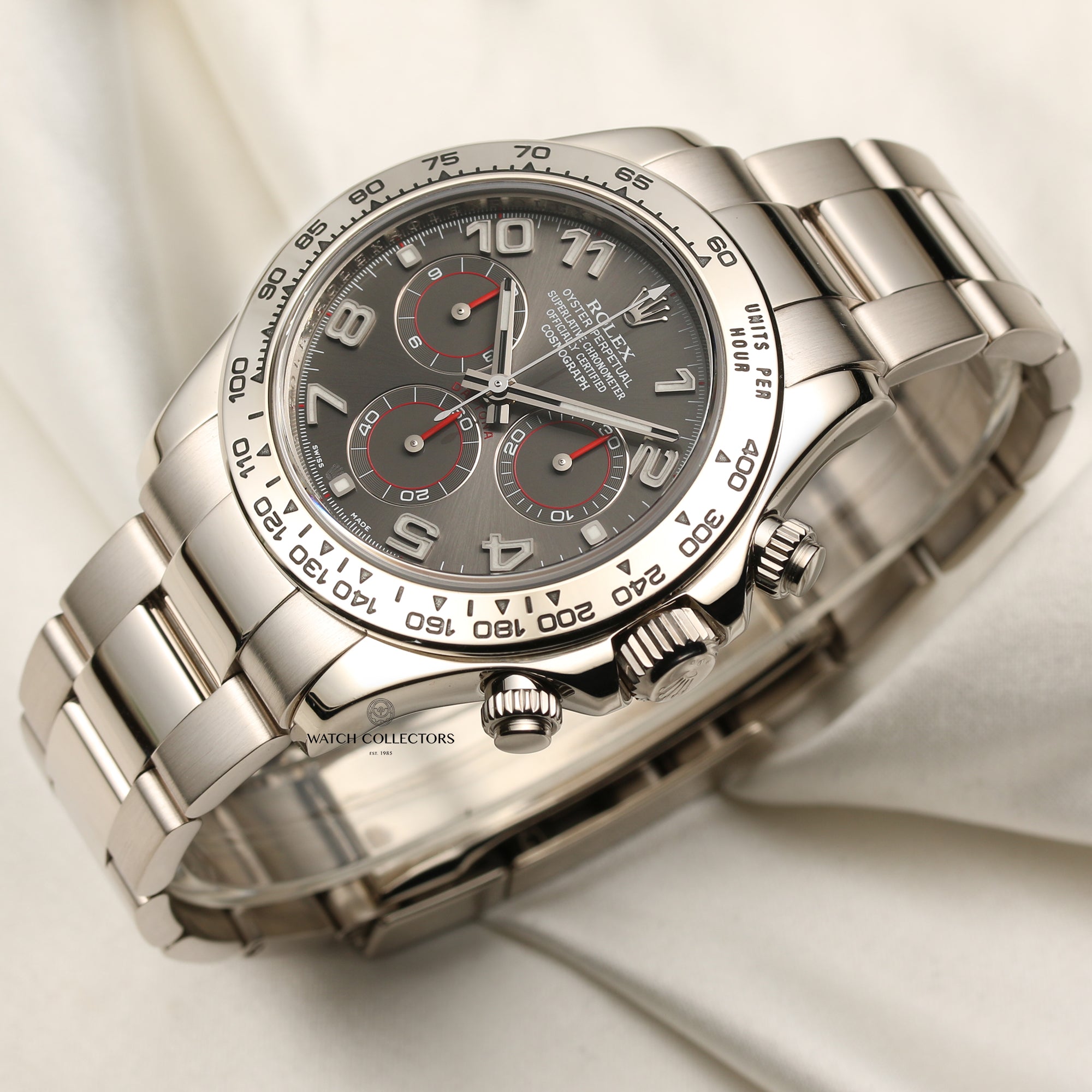 Rolex Daytona 116509 Grey Racing Dial 18K White Gold Second Hand Watch Collectors 3