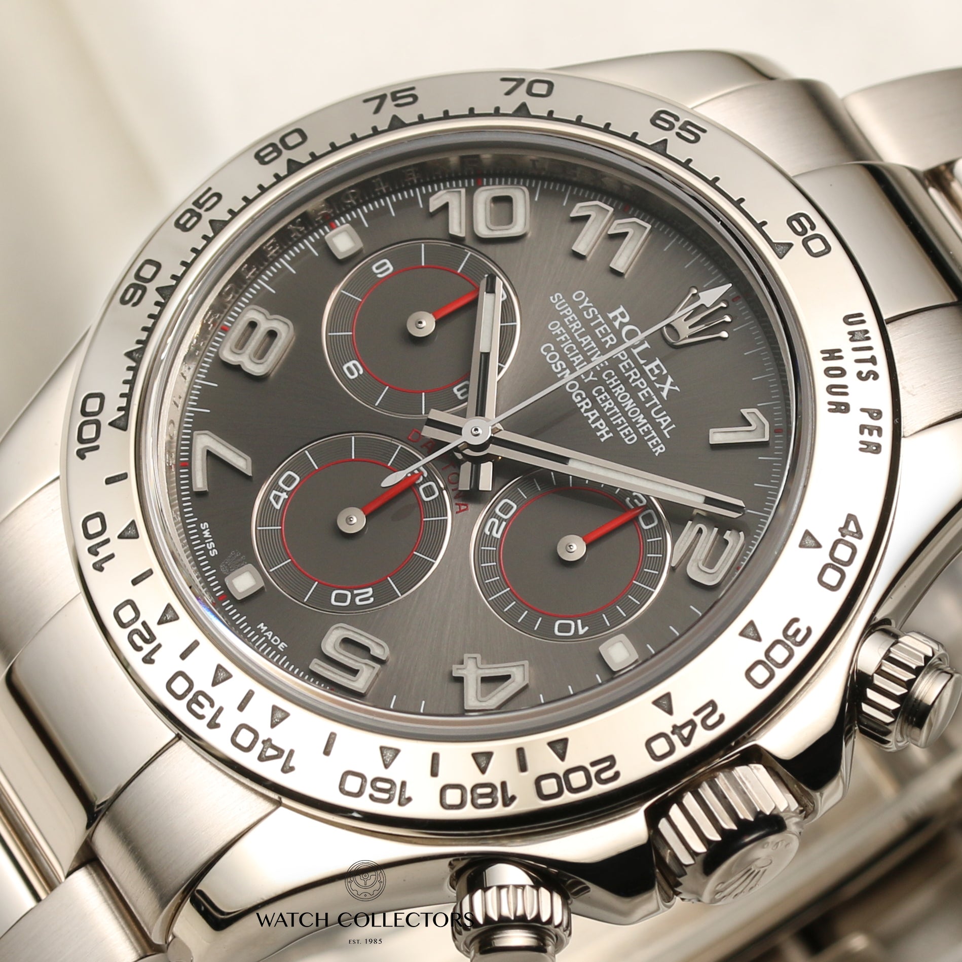 Rolex Daytona 116509 Grey Racing Dial 18K White Gold Second Hand Watch Collectors 4