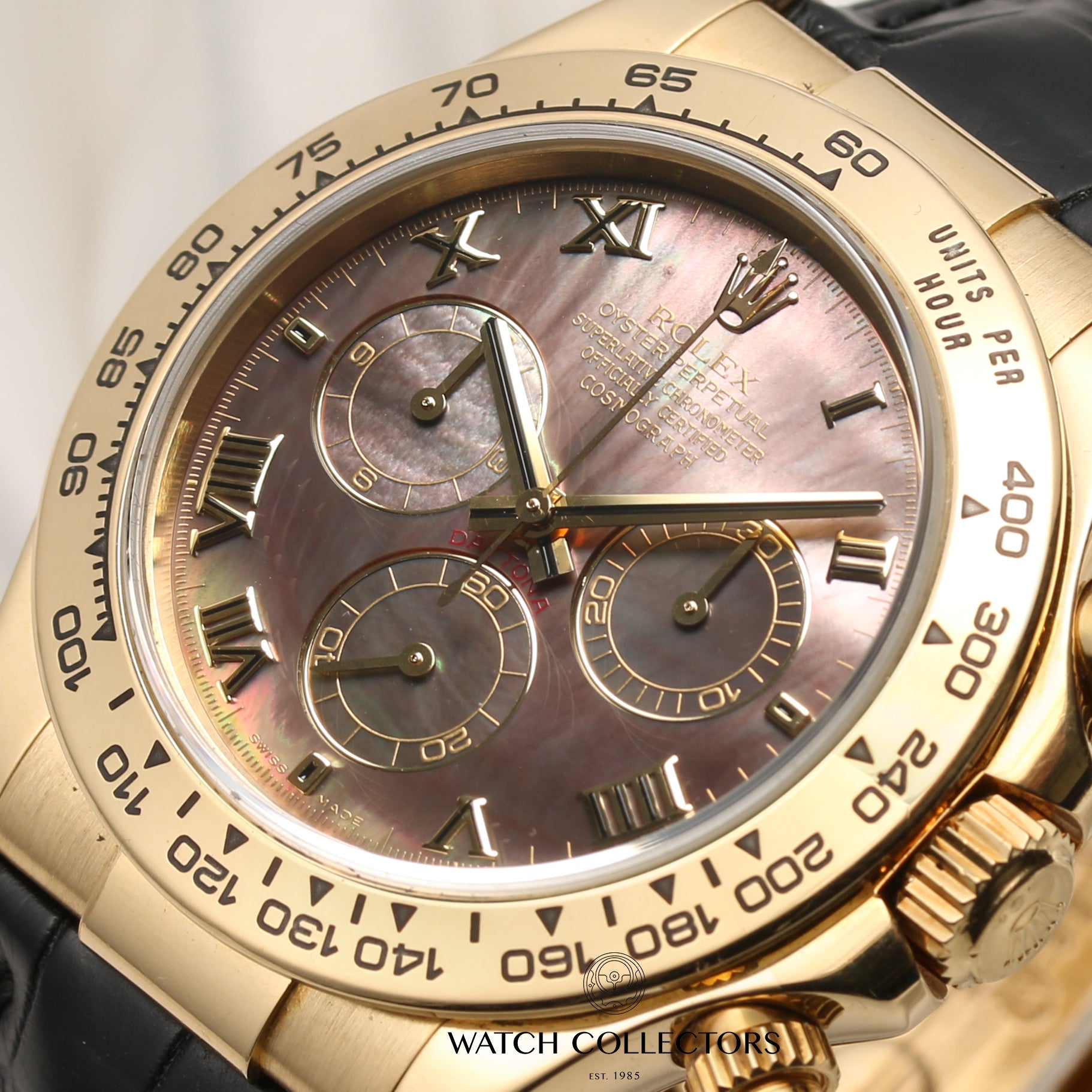 Rolex Daytona 116518 18K Yellow Gold Black MOP Dial Second Hand Watch Collectors 5