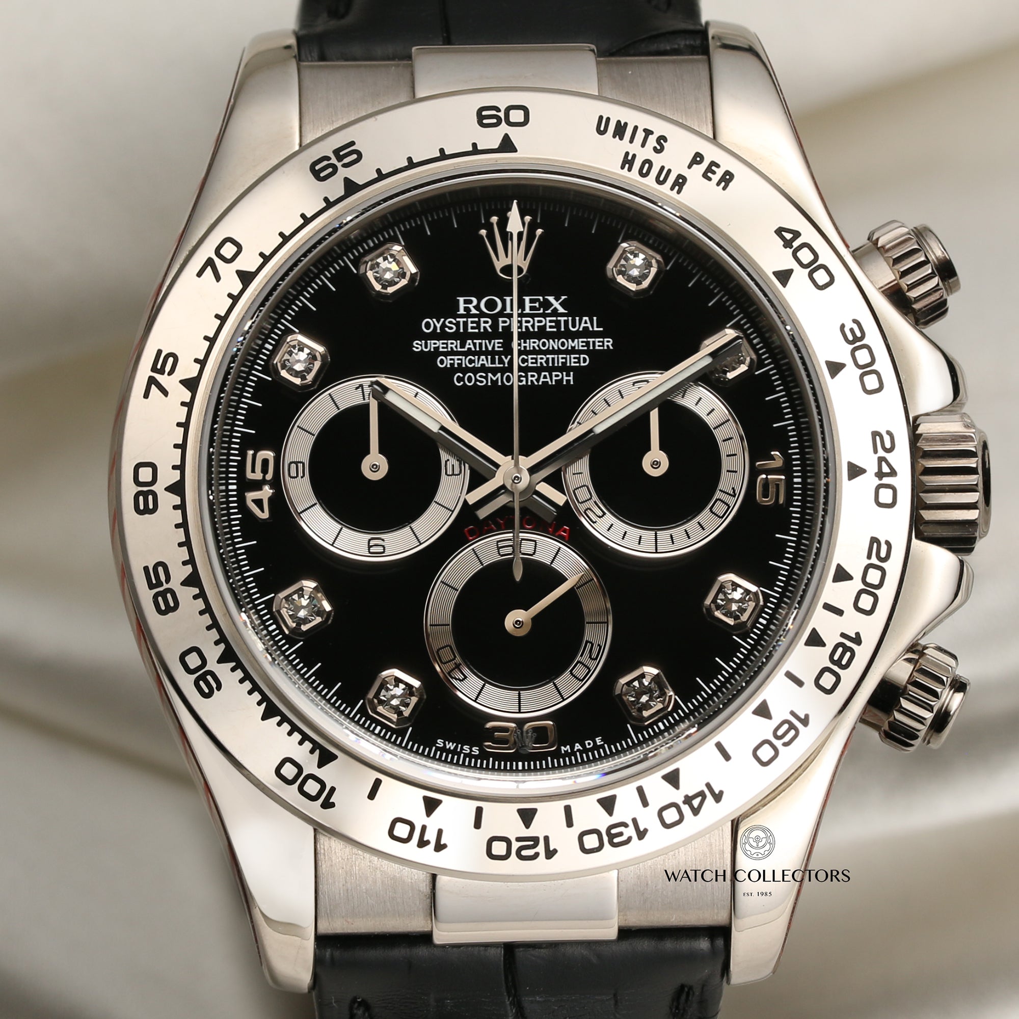 Rolex Daytona 116519 18K White Gold Black Diamond Dial Second Hand Watch Collectors 2