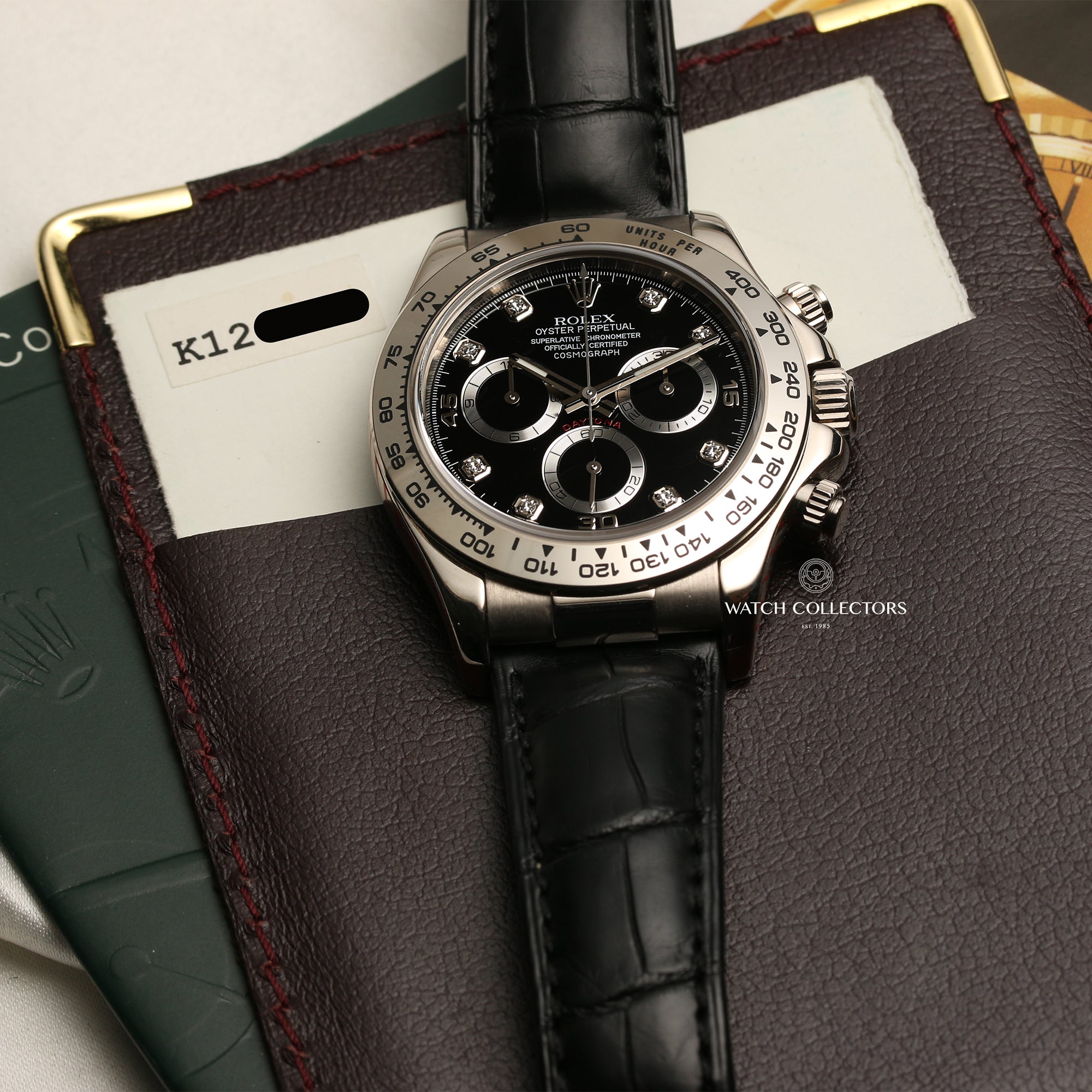 Rolex Daytona 116519 18K White Gold Black Diamond Dial Second Hand Watch Collectors 9