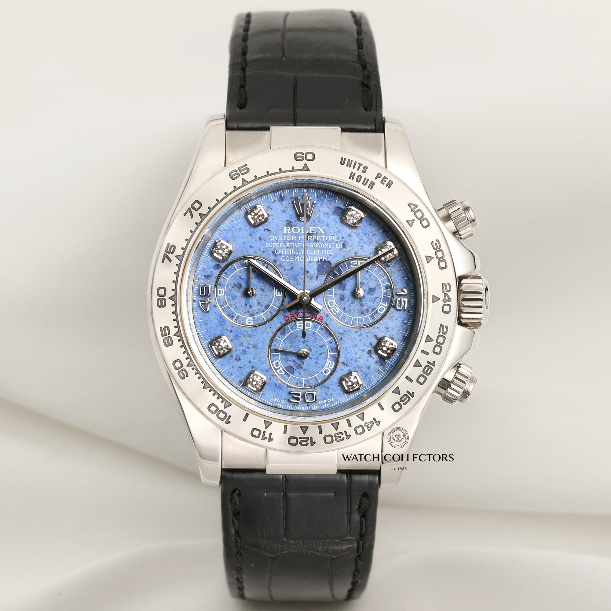 Rolex Daytona 116519 18K White Gold Sodalite Diamond Dial Second Hand Watch Collectors 1