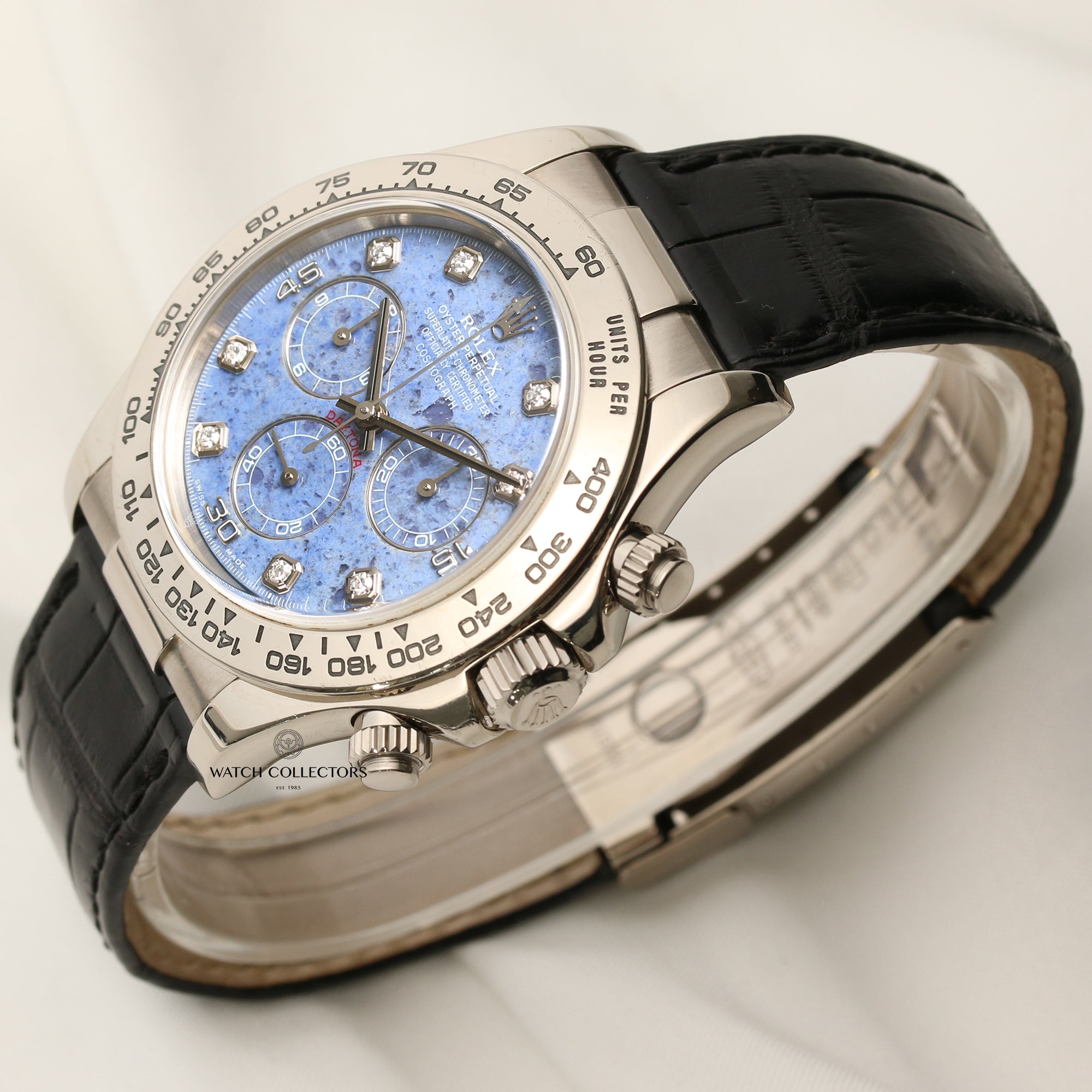Rolex Daytona 116519 18K White Gold Sodalite Diamond Dial Second Hand Watch Collectors 3