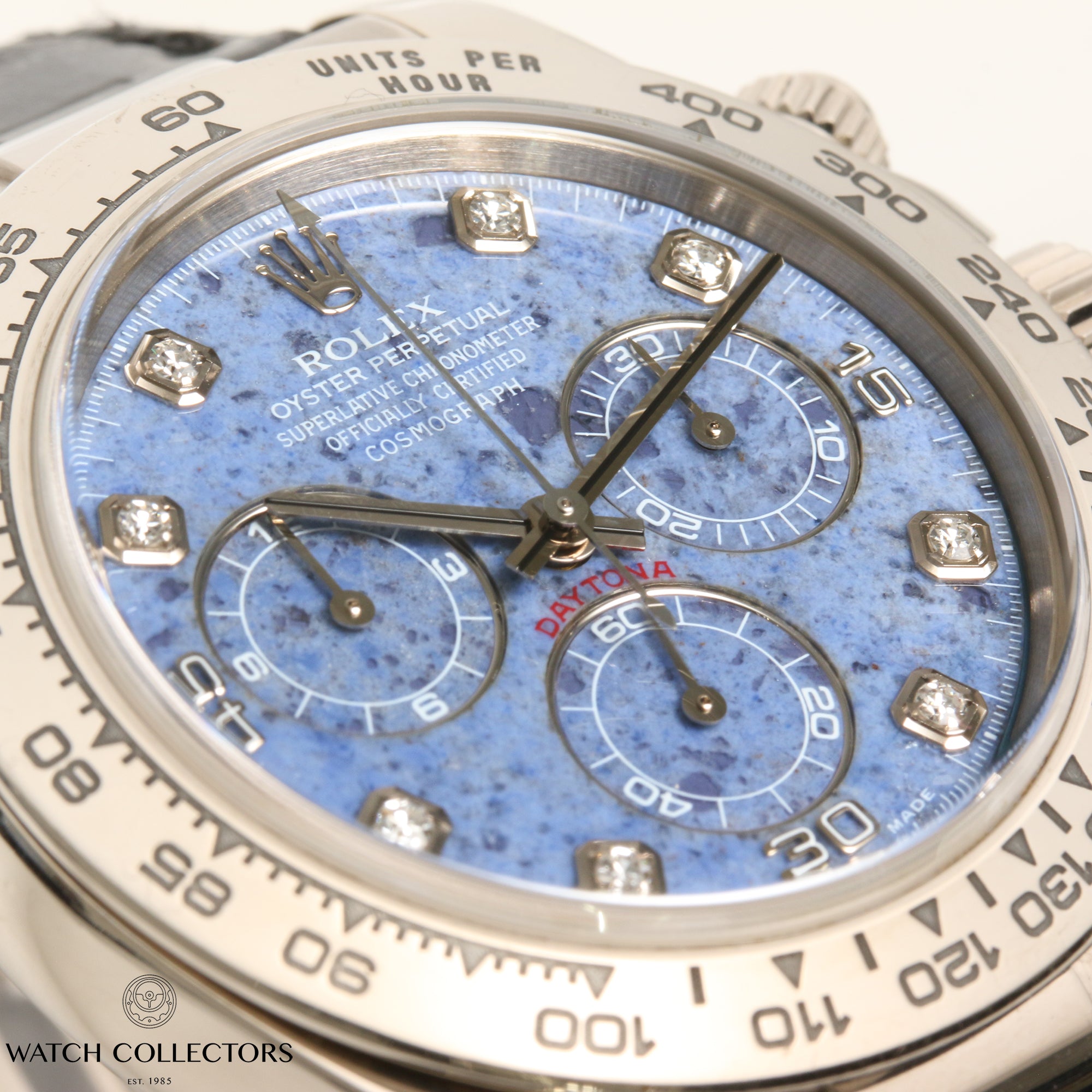 Rolex Daytona 116519 18K White Gold Sodalite Diamond Dial Second Hand Watch Collectors 4