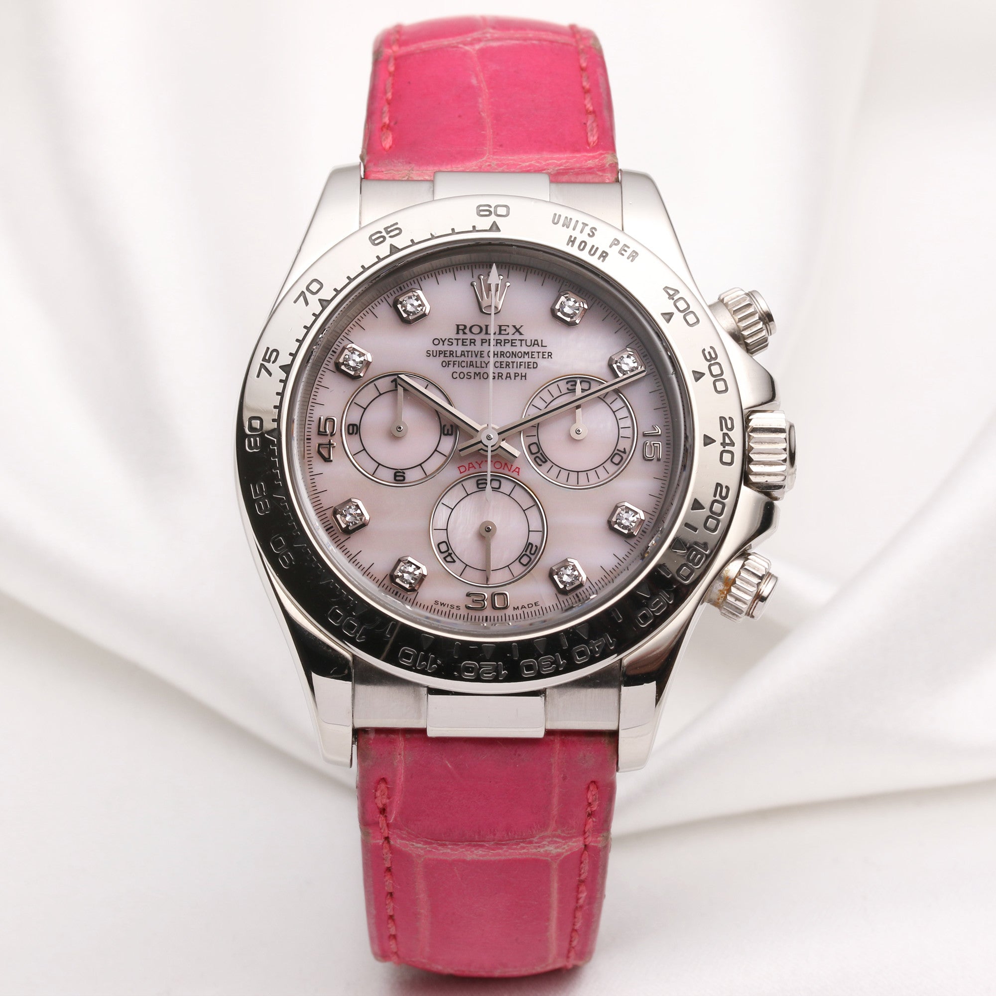 Rolex Daytona 116519 Diamond MOP 18K White Gold Second Hand Watch Collectors 1