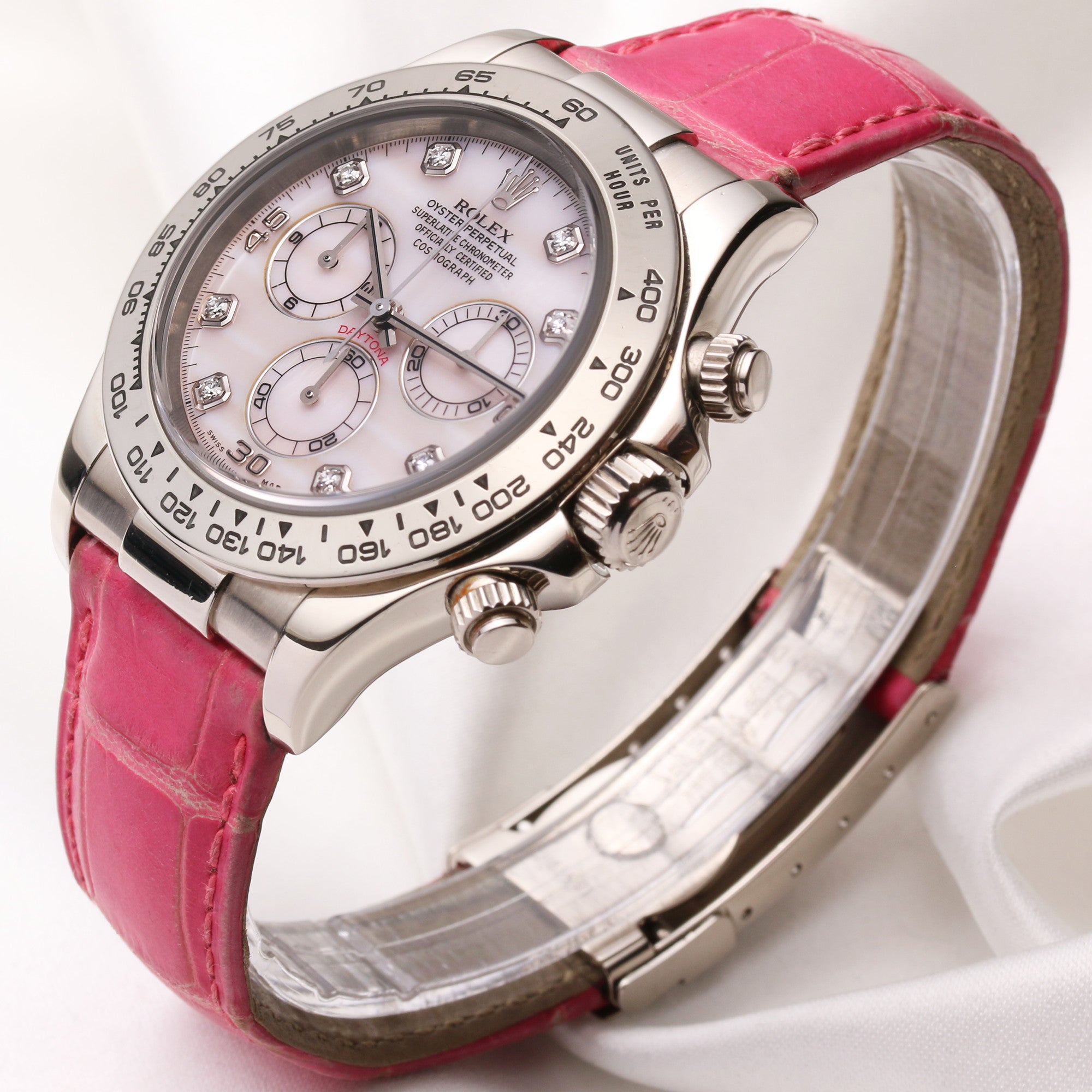 Rolex Daytona 116519 Diamond MOP 18K White Gold Second Hand Watch Collectors 3