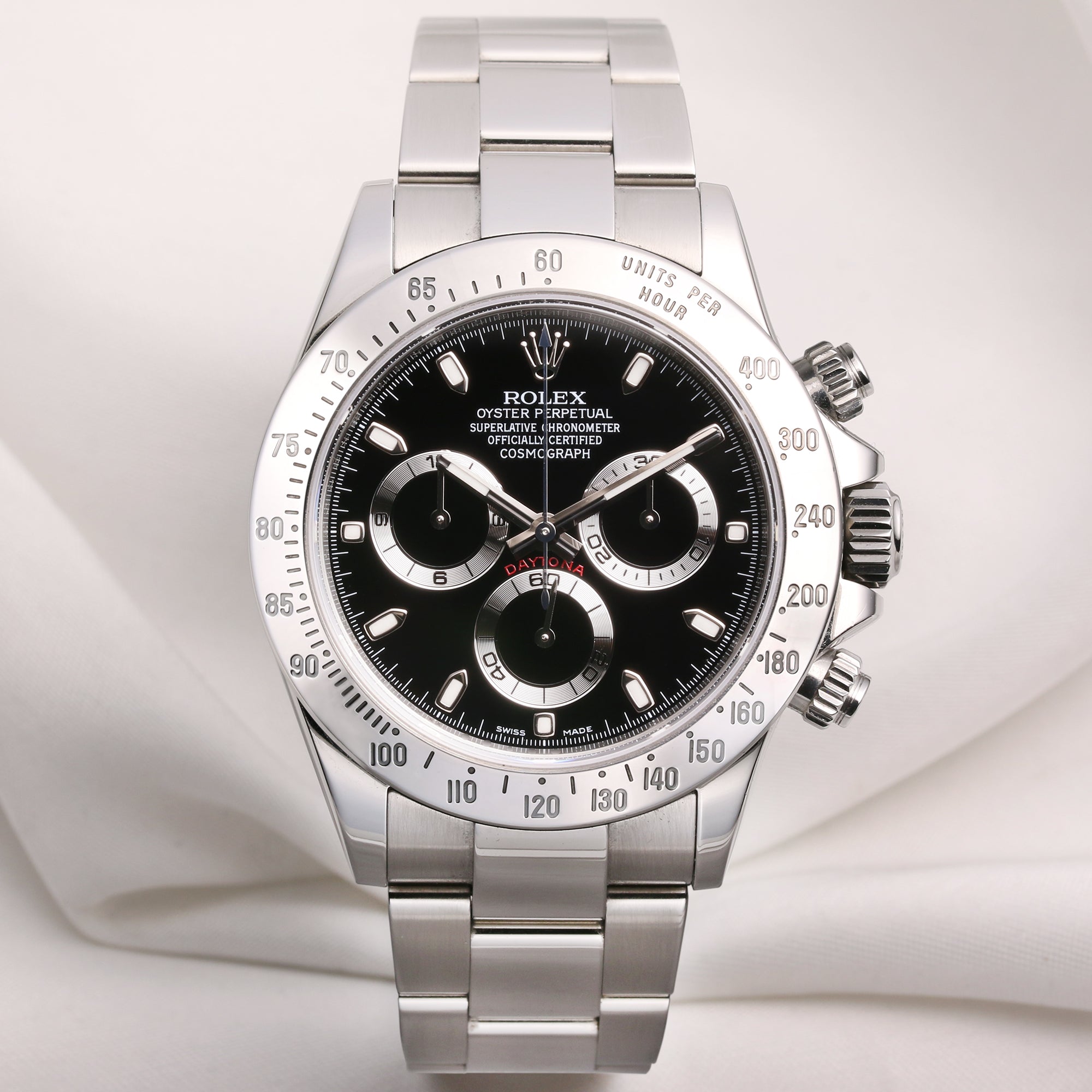 Rolex Daytona 116520 Black Dial Stainless Steel Second Hand Watch Collectors 1