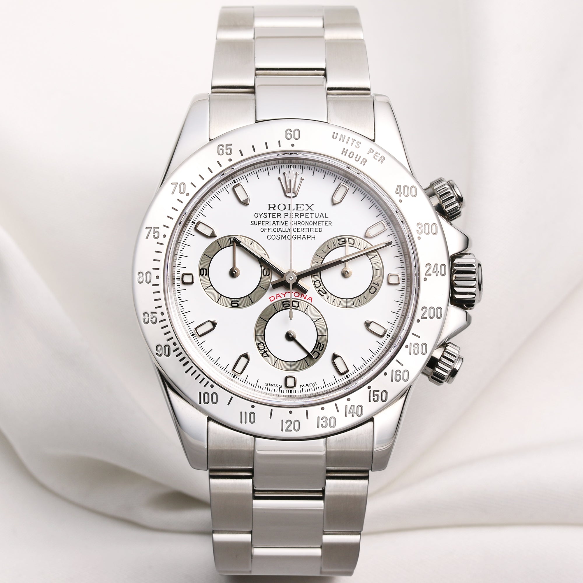 Rolex Daytona 116520 White Dial Stainless Steel Second Hand Watch Collectors 1