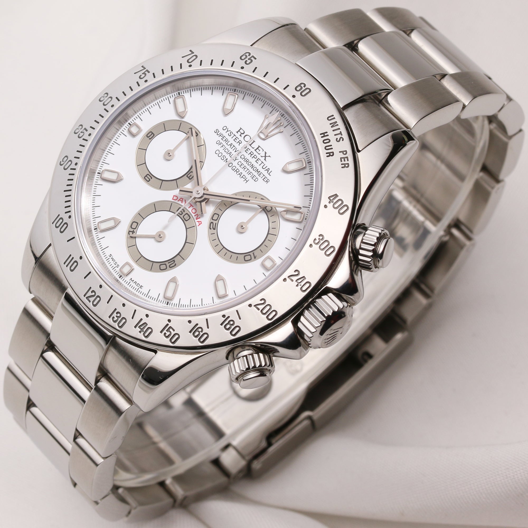 Rolex Daytona 116520 White Dial Stainless Steel Second Hand Watch Collectors 3
