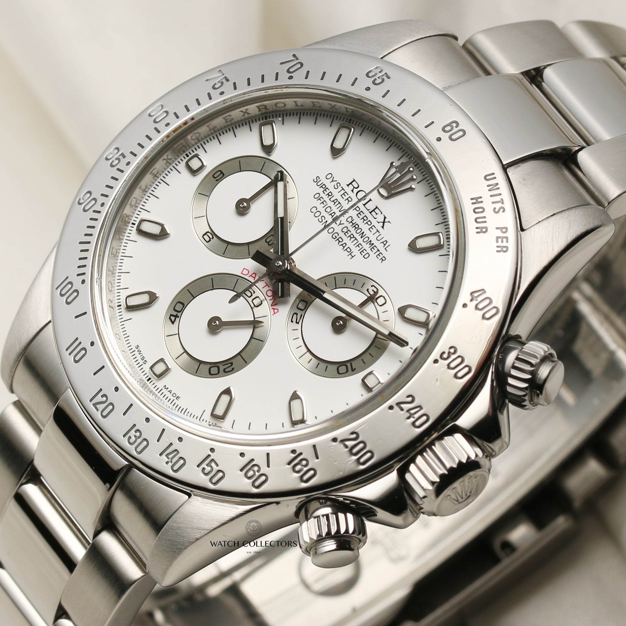 Rolex Daytona 116520 White Dial Stainless Steel Second Hand Watch Collectors 4