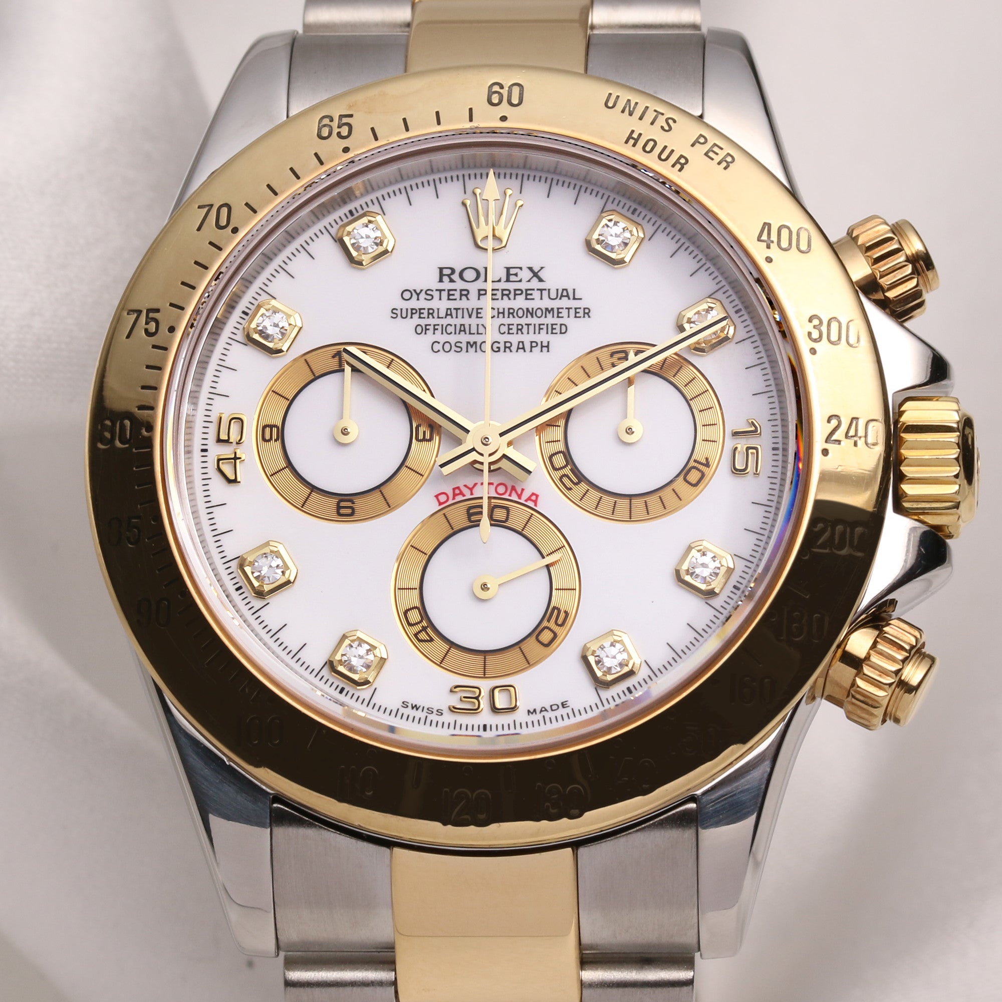 Rolex Daytona 116523 Diamond Steel & Gold Second Hand Watch Collectors 2