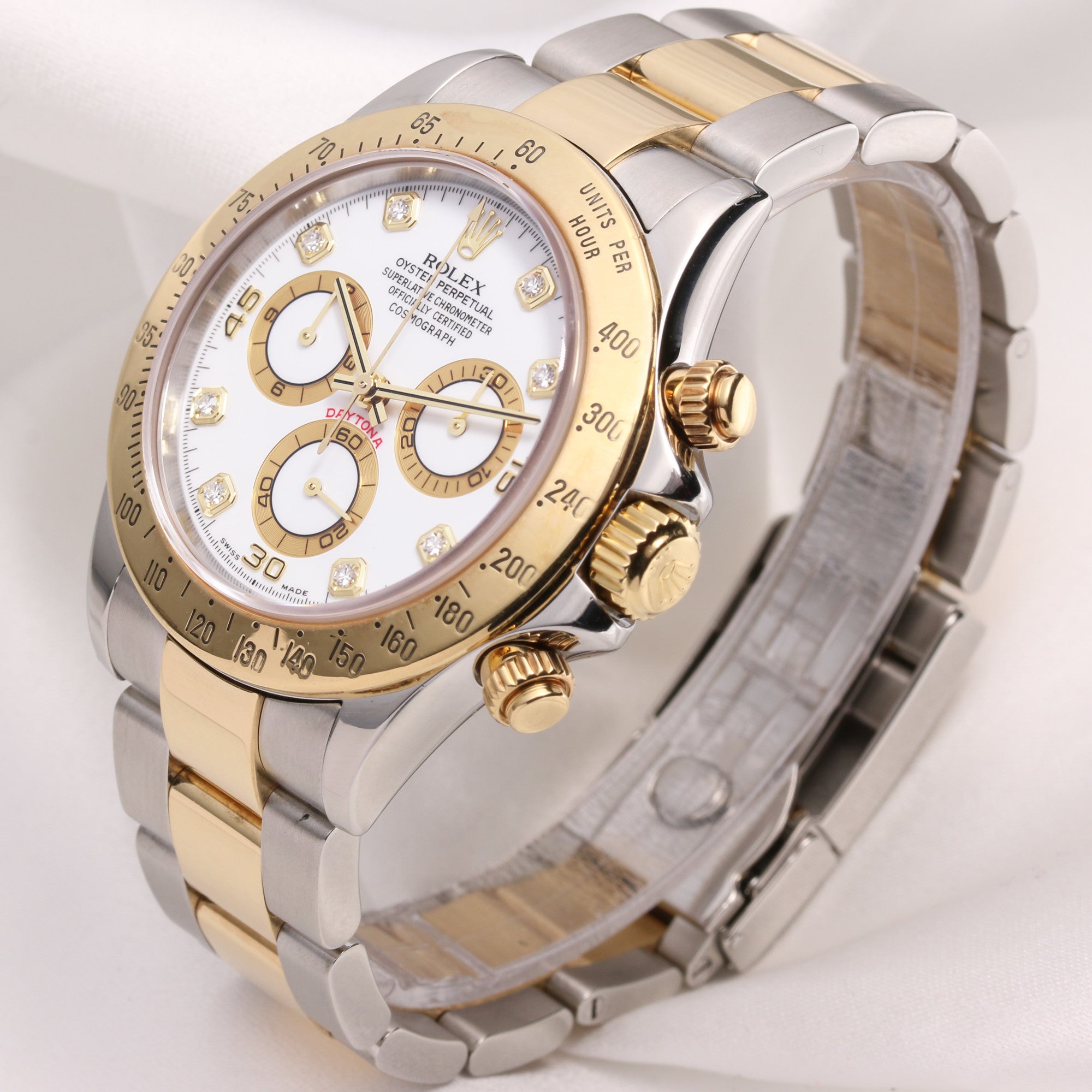 Rolex Daytona 116523 Diamond Steel & Gold Second Hand Watch Collectors 3