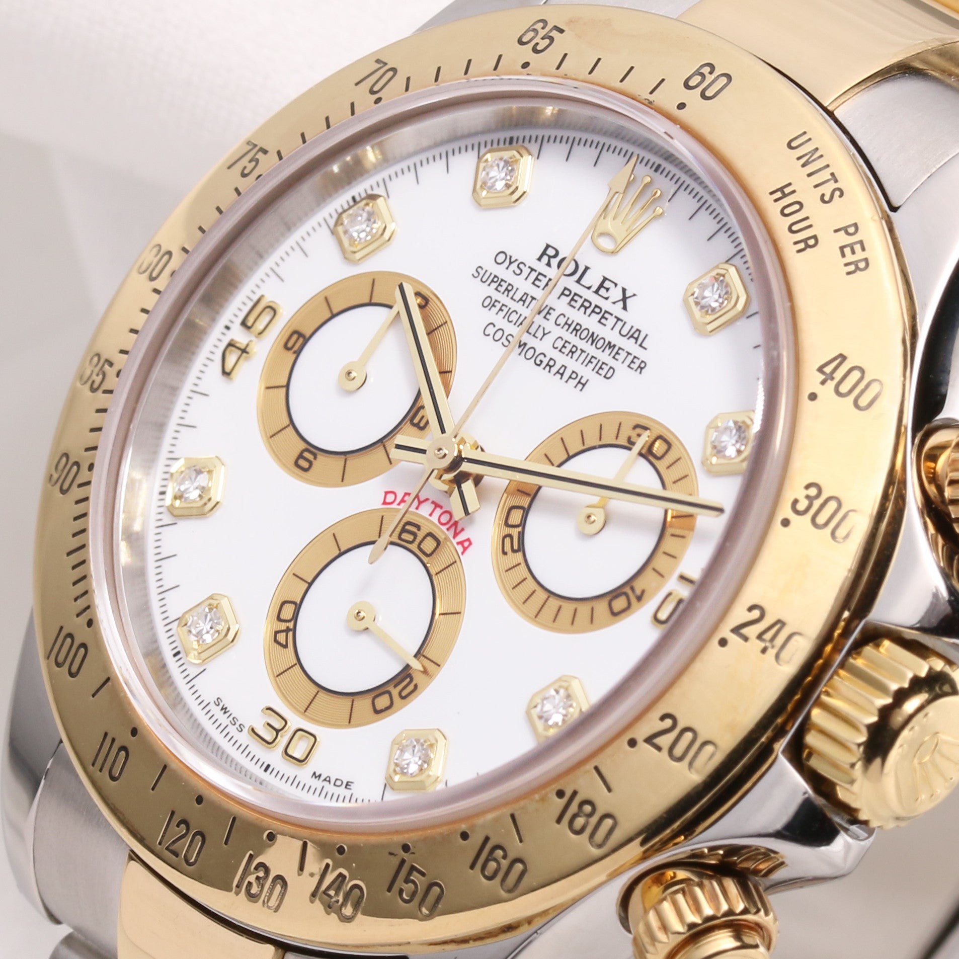 Rolex Daytona 116523 Diamond Steel & Gold Second Hand Watch Collectors 4