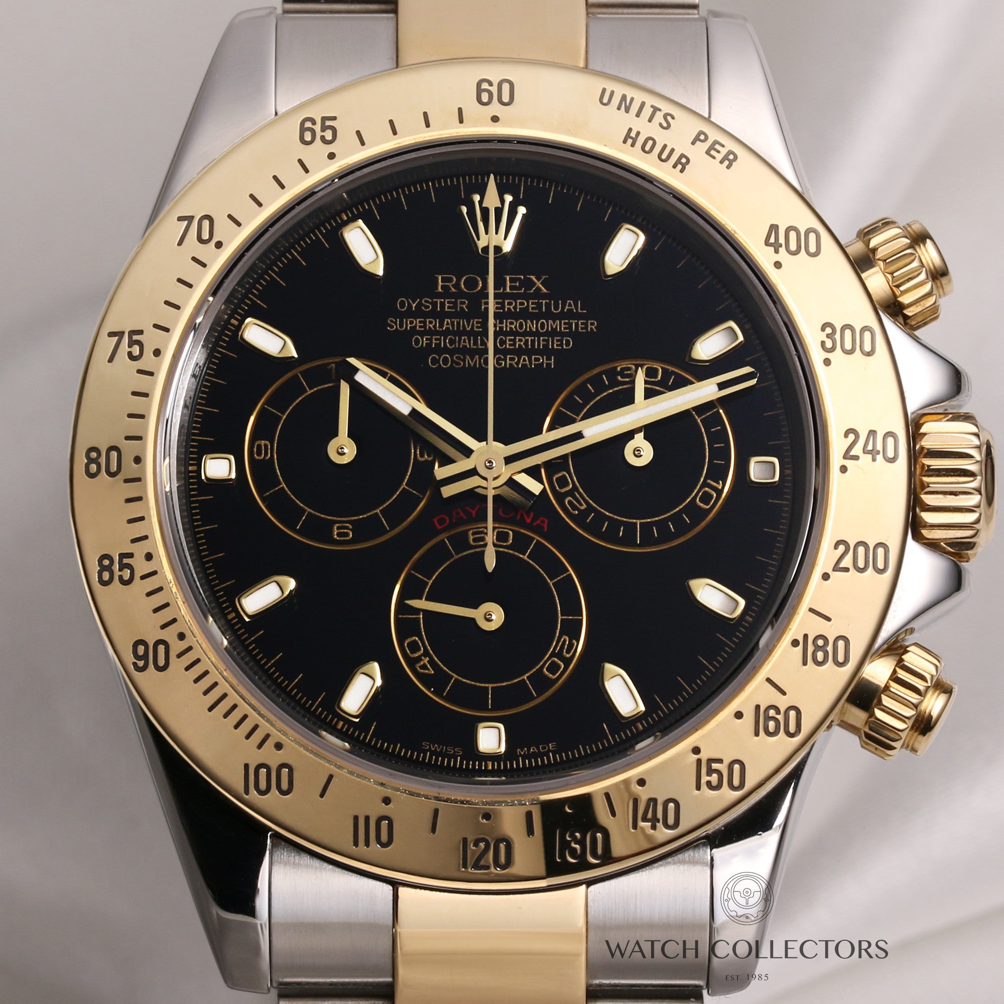 Rolex-Daytona-116523-Steel-Gold-Black-Dial-Second-Hand-Watch-Collectors-2