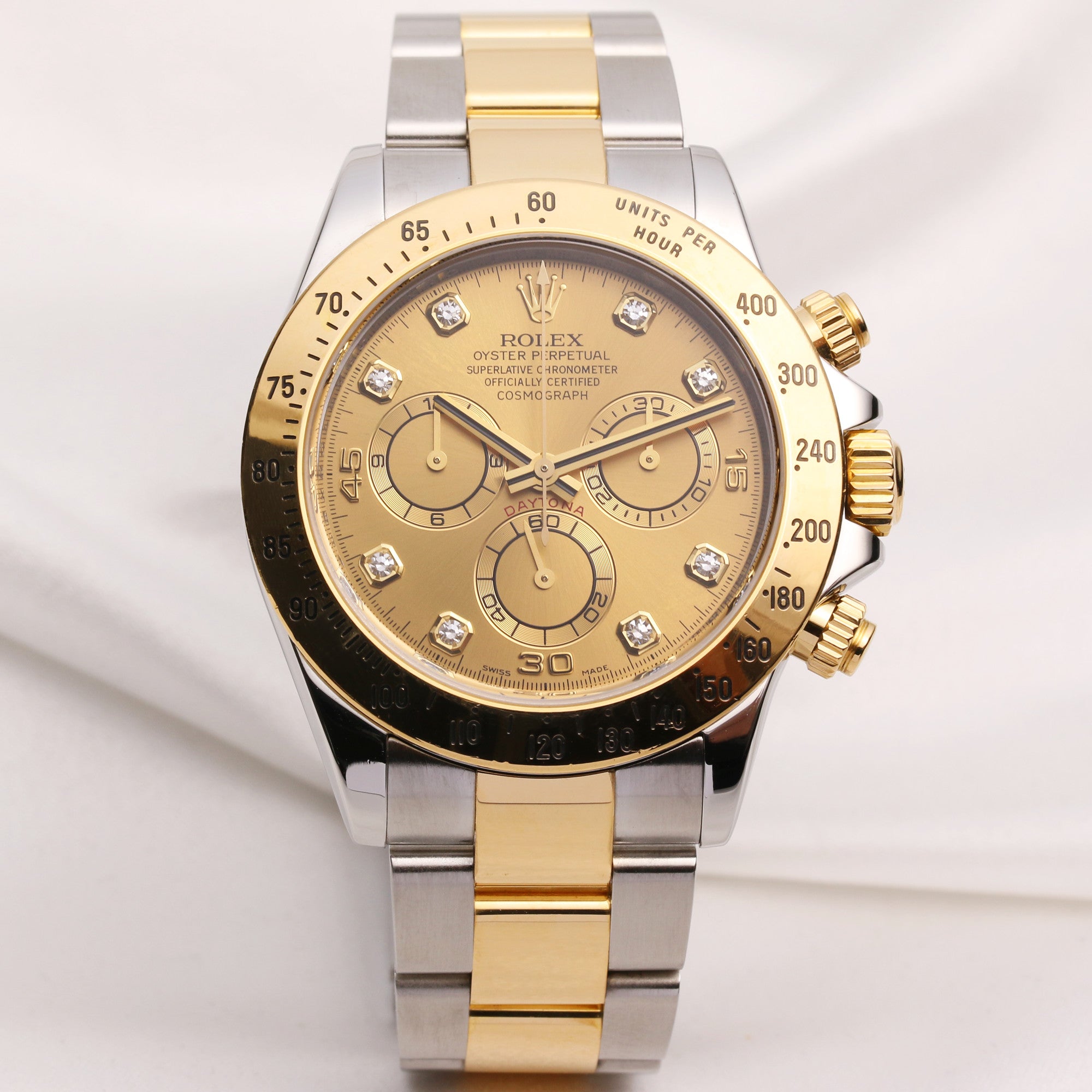 Rolex Daytona 116523 Steel & Gold Diamond Second Hand Watch Collectors 1