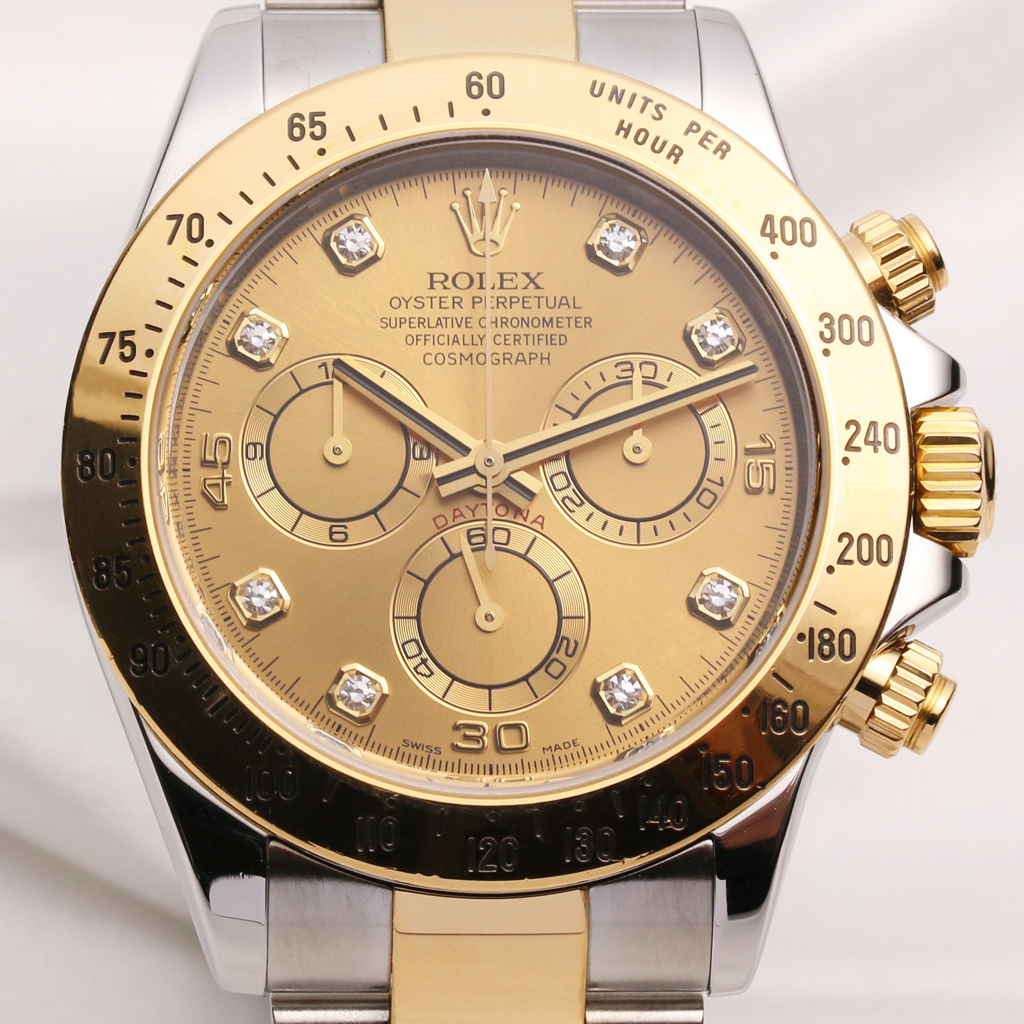 Rolex Daytona 116523 Steel & Gold Diamond Second Hand Watch Collectors 2
