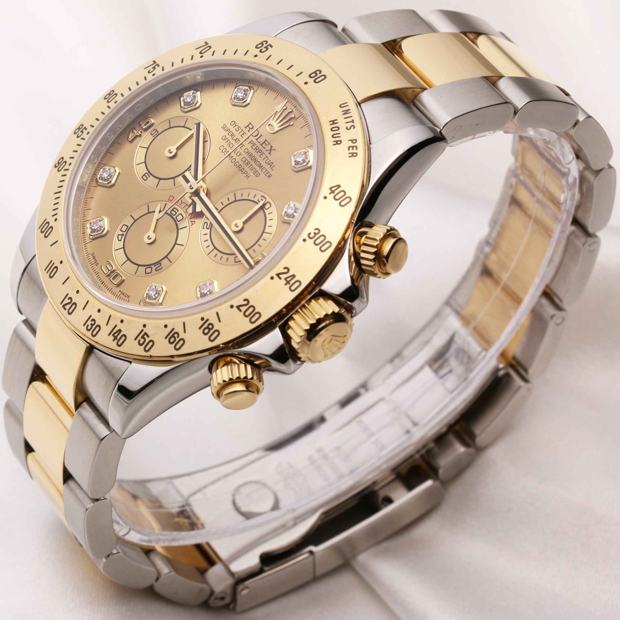 Rolex Daytona 116523 Steel & Gold Diamond Second Hand Watch Collectors 3
