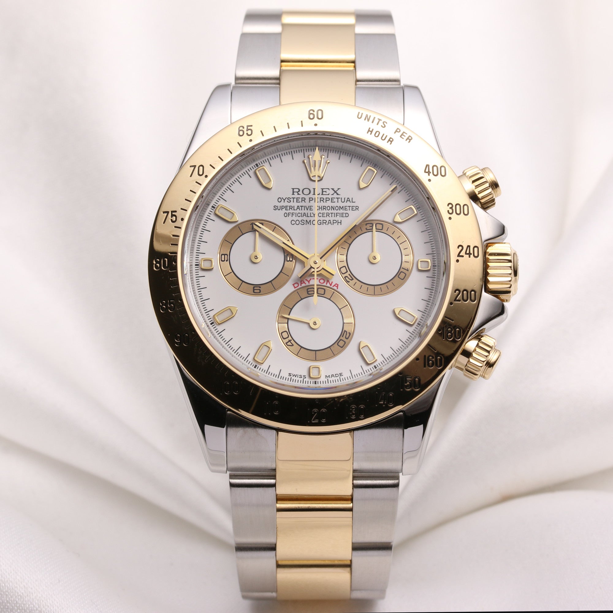 Rolex Daytona 116523 Steel & Gold White Dial 2 Second Hand Watch Collectors 1