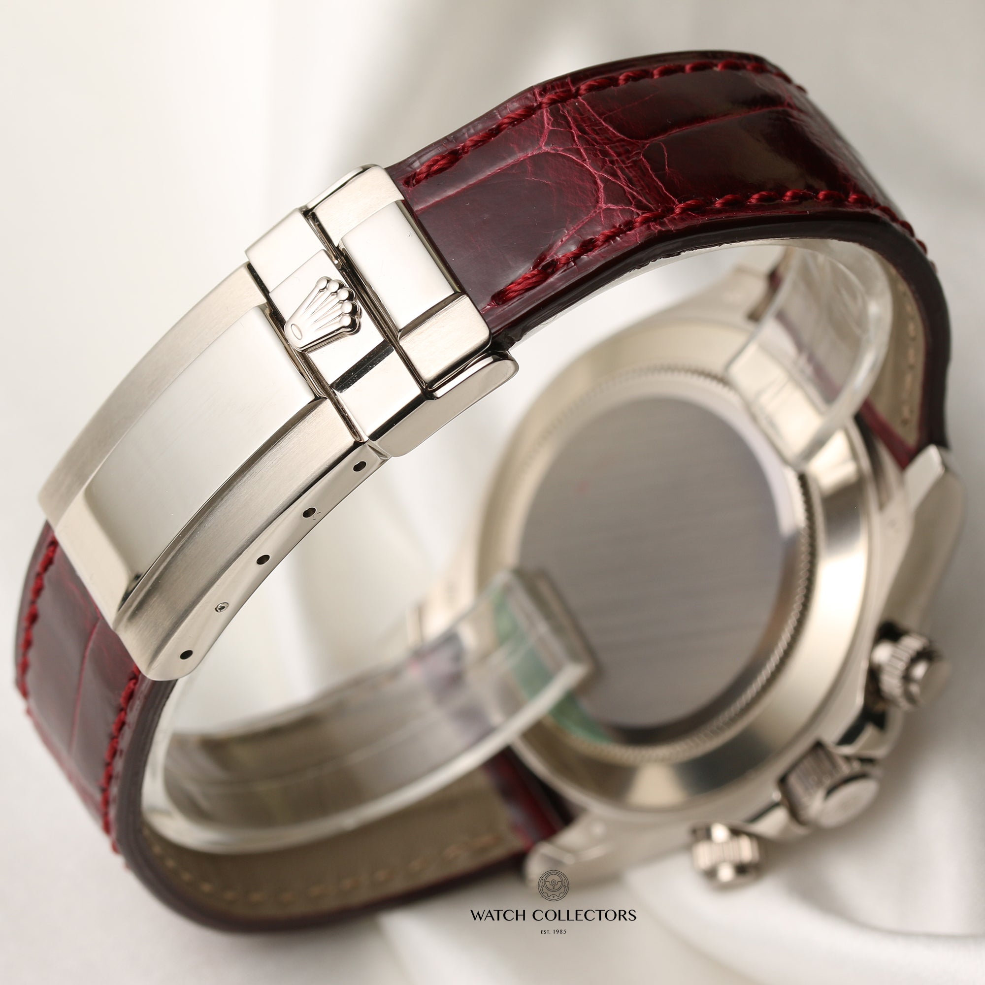 Rolex Daytona 116589-SALV 18K White Gold Ruby Baguette Bezel Meteorite Dial Second Hand Watch Collectors 7