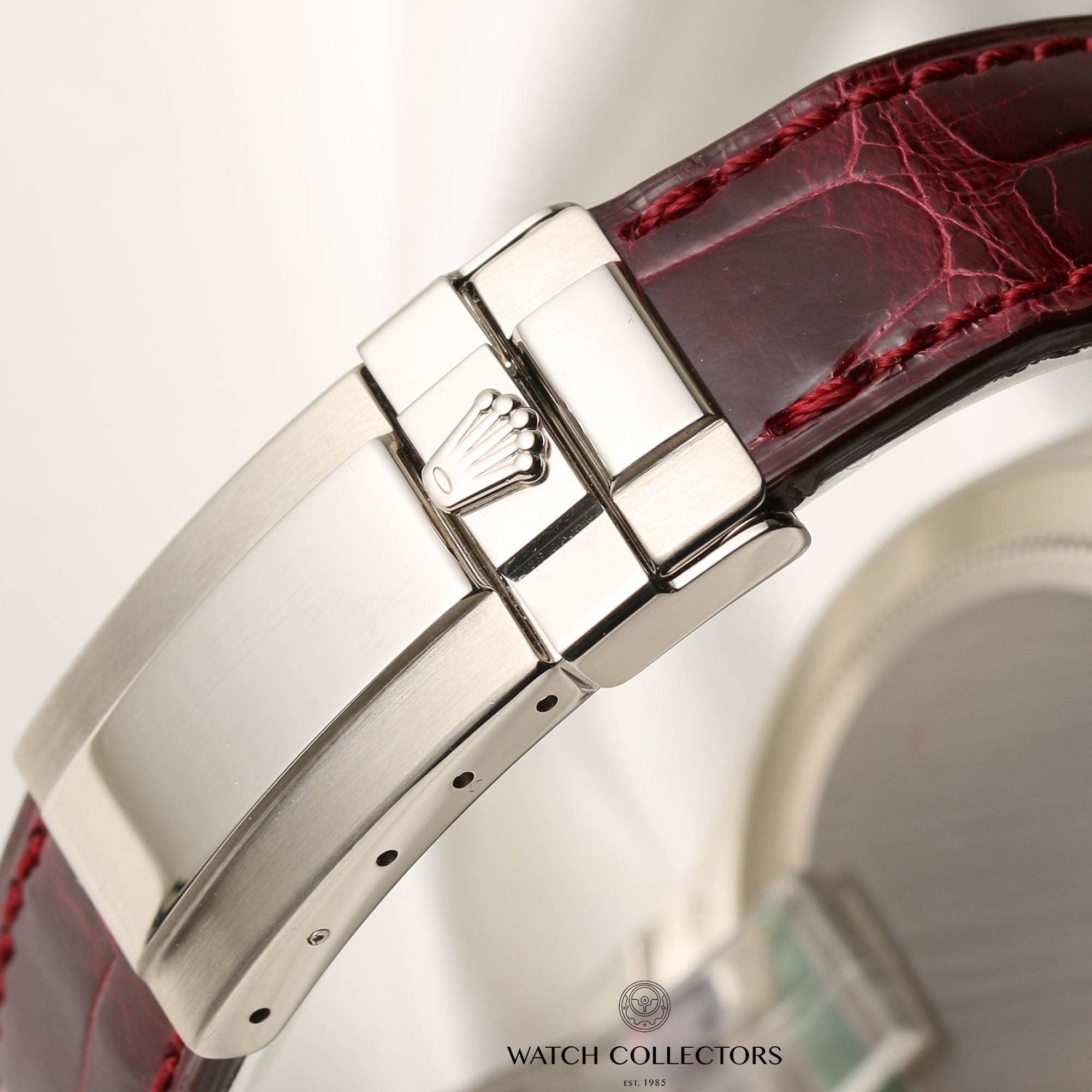 Rolex Daytona 116589-SALV 18K White Gold Ruby Baguette Bezel Meteorite Dial Second Hand Watch Collectors 9