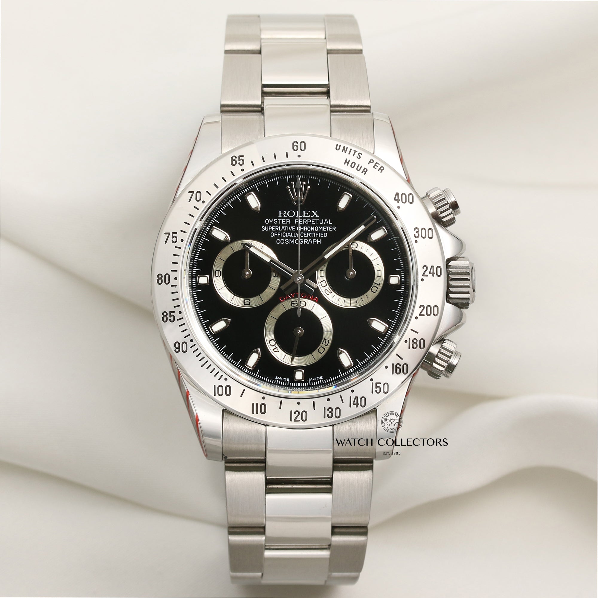 Rolex Daytona 16520 Stainless Steel Black Dial Second Hand Watch Collectors 1