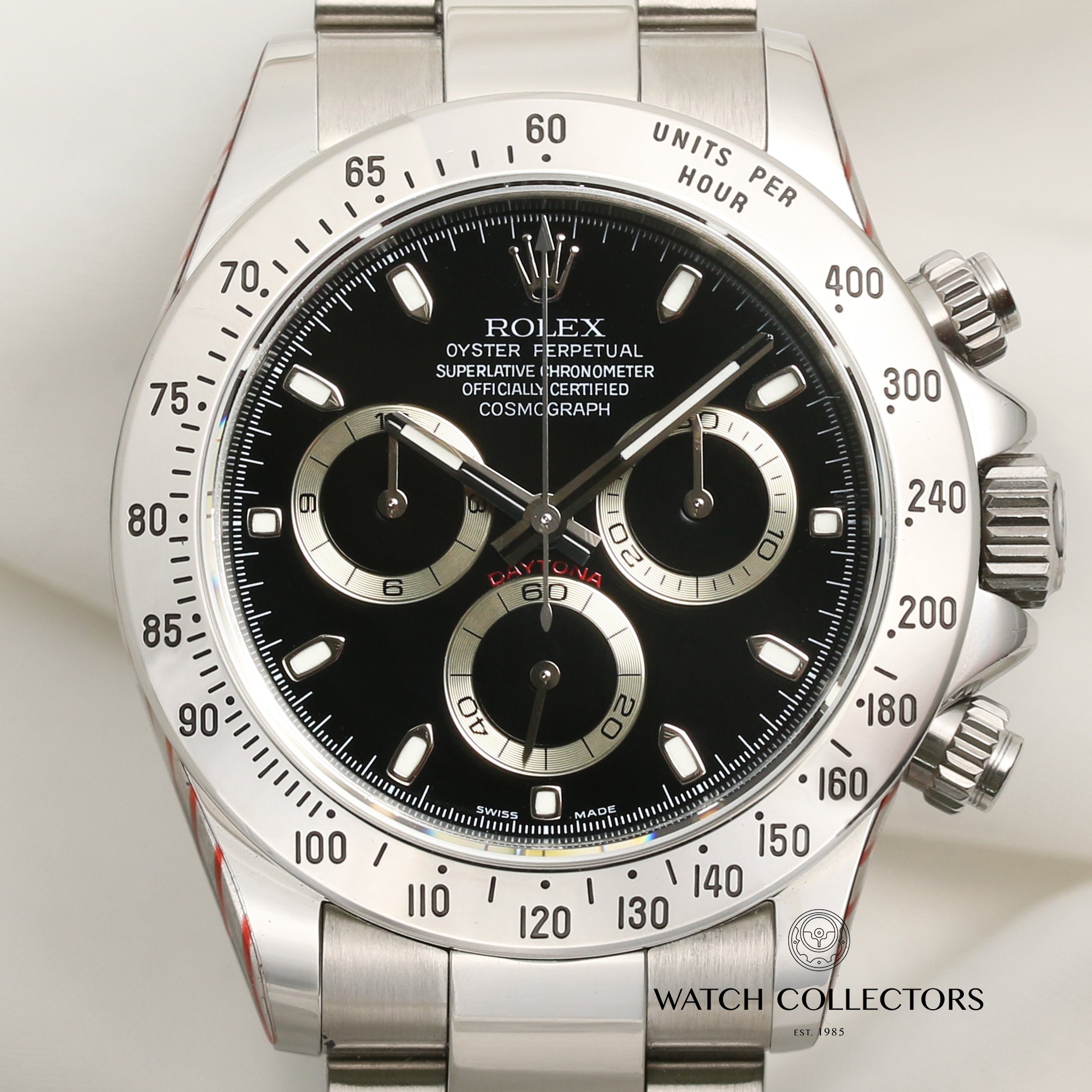Rolex Daytona 16520 Stainless Steel Black Dial Second Hand Watch Collectors 2