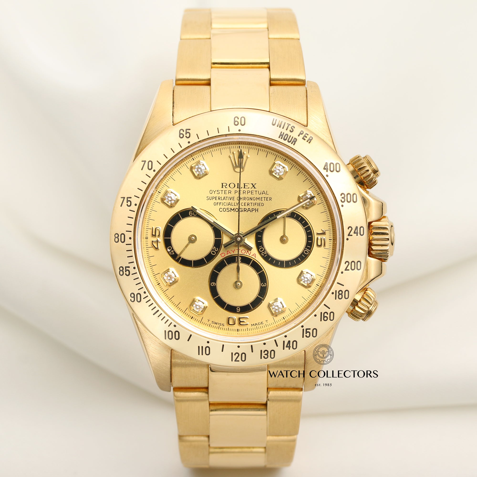 Rolex Daytona 16528 Inverted Six Champagne Diamond Dial Second Hand Watch Collectors 1