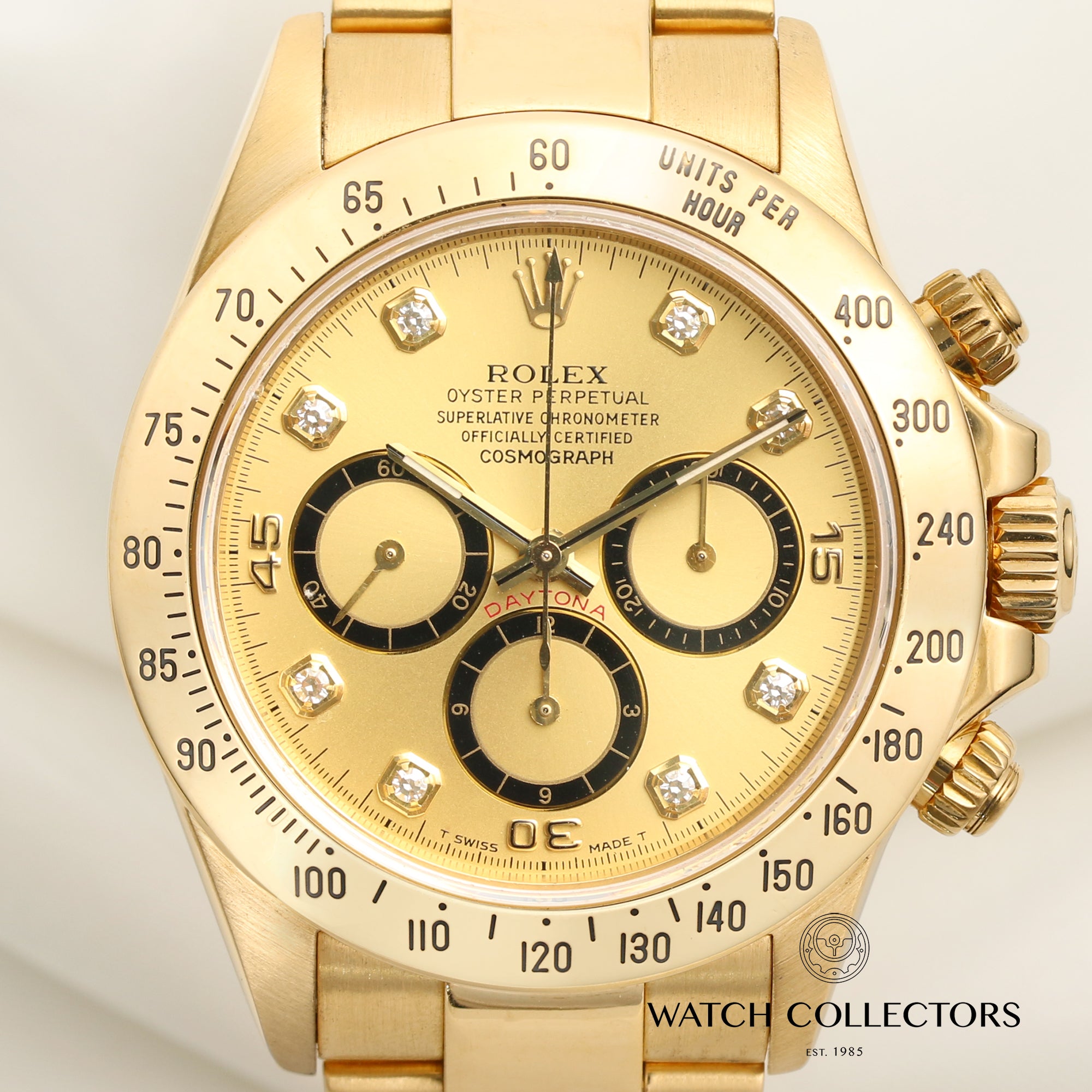 Rolex Daytona 16528 Inverted Six Champagne Diamond Dial Second Hand Watch Collectors 2