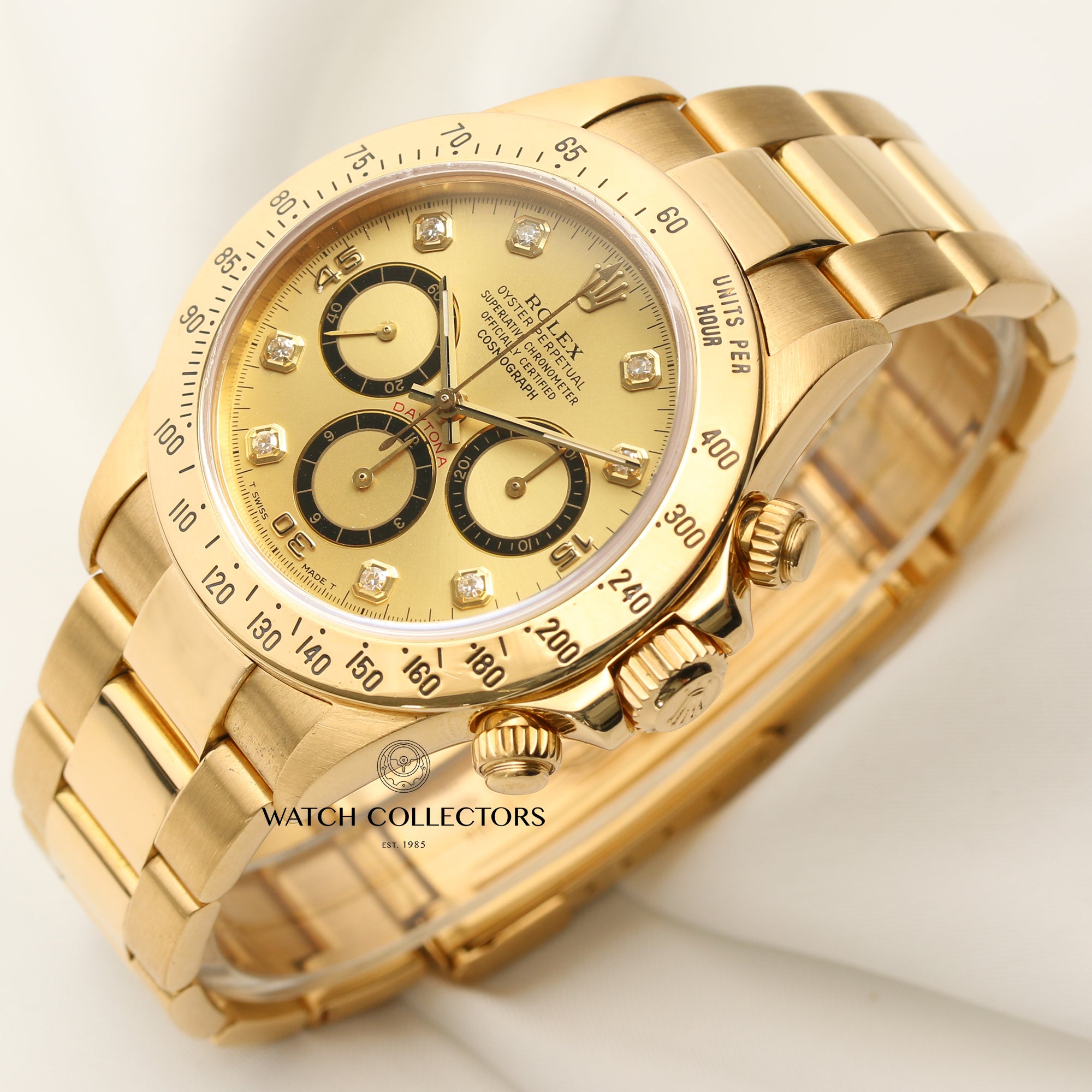 Rolex Daytona 16528 Inverted Six Champagne Diamond Dial Second Hand Watch Collectors 3