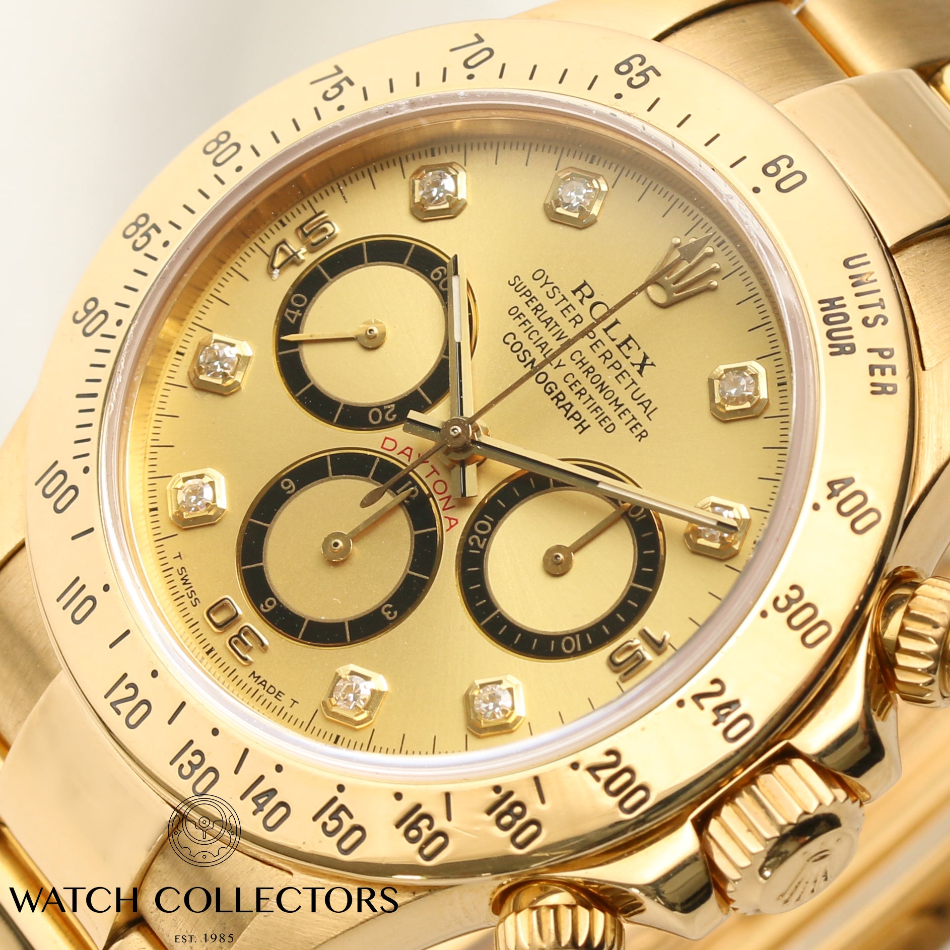 Rolex Daytona 16528 Inverted Six Champagne Diamond Dial Second Hand Watch Collectors 4